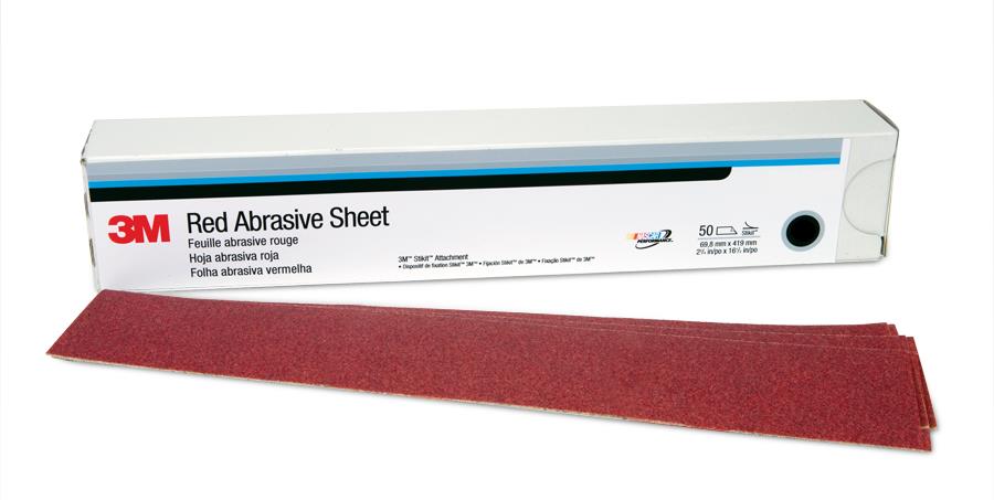 00051131011779 3M™ Hookit™ Red Abrasive Sheet, 01177, P320, 2-3/4 in x 16  1/2 in, 25 sheets per carton, cartons per case Aircraft products  sandpaper-sheets--rolls 9394395