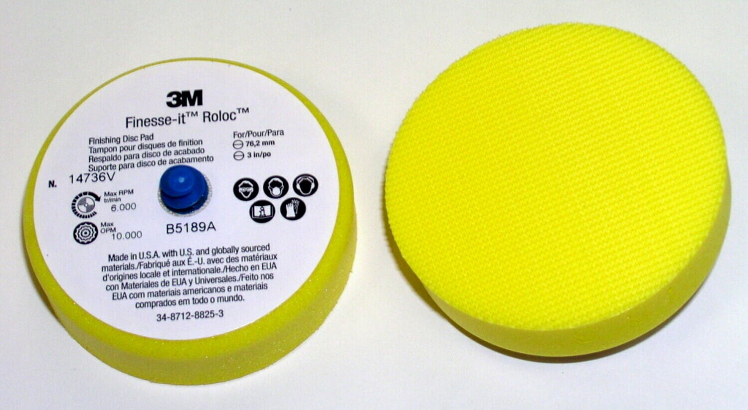 7100022172 - 3M Finesse-it Roloc Finishing Disc Pad 14736V, 3 in Firm, 12 ea/Case