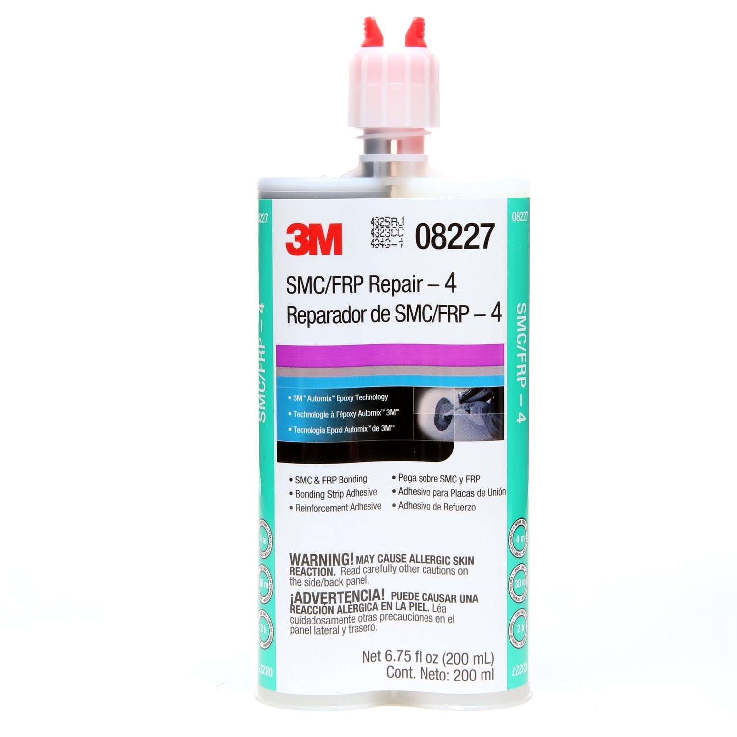 7100006282 - 3M SMC/Fiberglass Repair Adhesive - 4, 08227, Black, 200 mL Cartridge,
6 per case