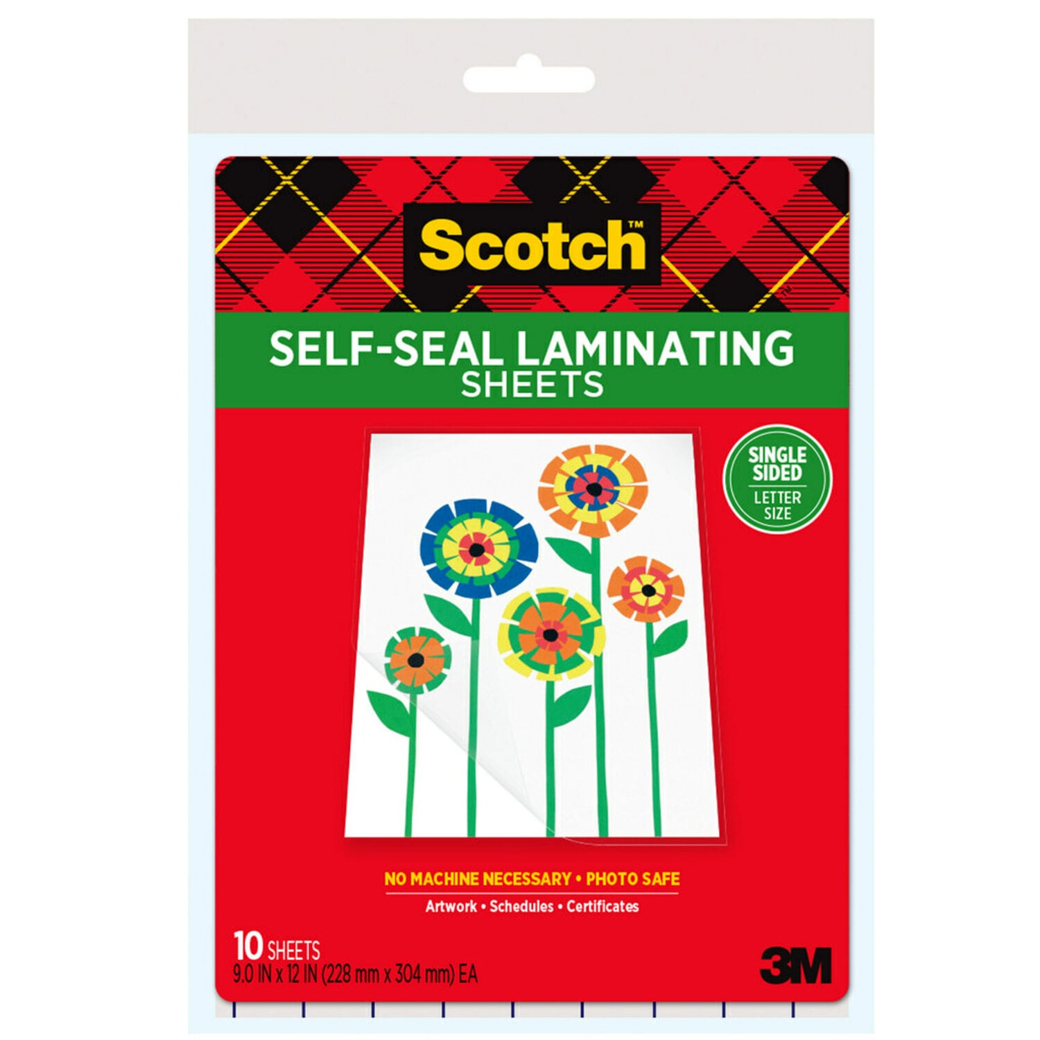 7100293339 - Scotch Single-Sided Laminating Sheets LS854SS-10, 9 in x 12 in Letter Size Single Sided