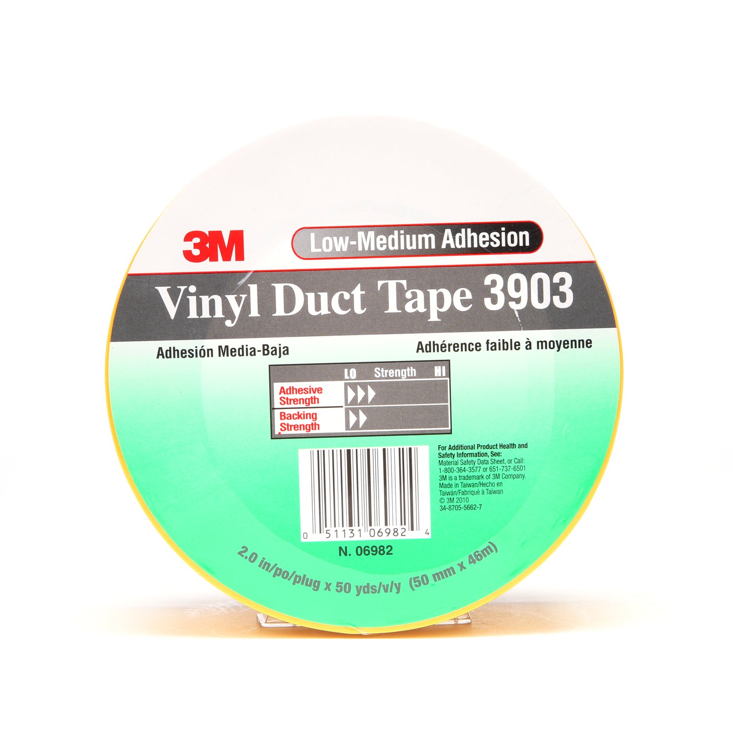 7100146009 - 3M Vinyl Duct Tape 3903, Yellow, 2 in x 50 yd, 6.5 mil, 24/Case,
Individually Wrapped Conveniently Packaged