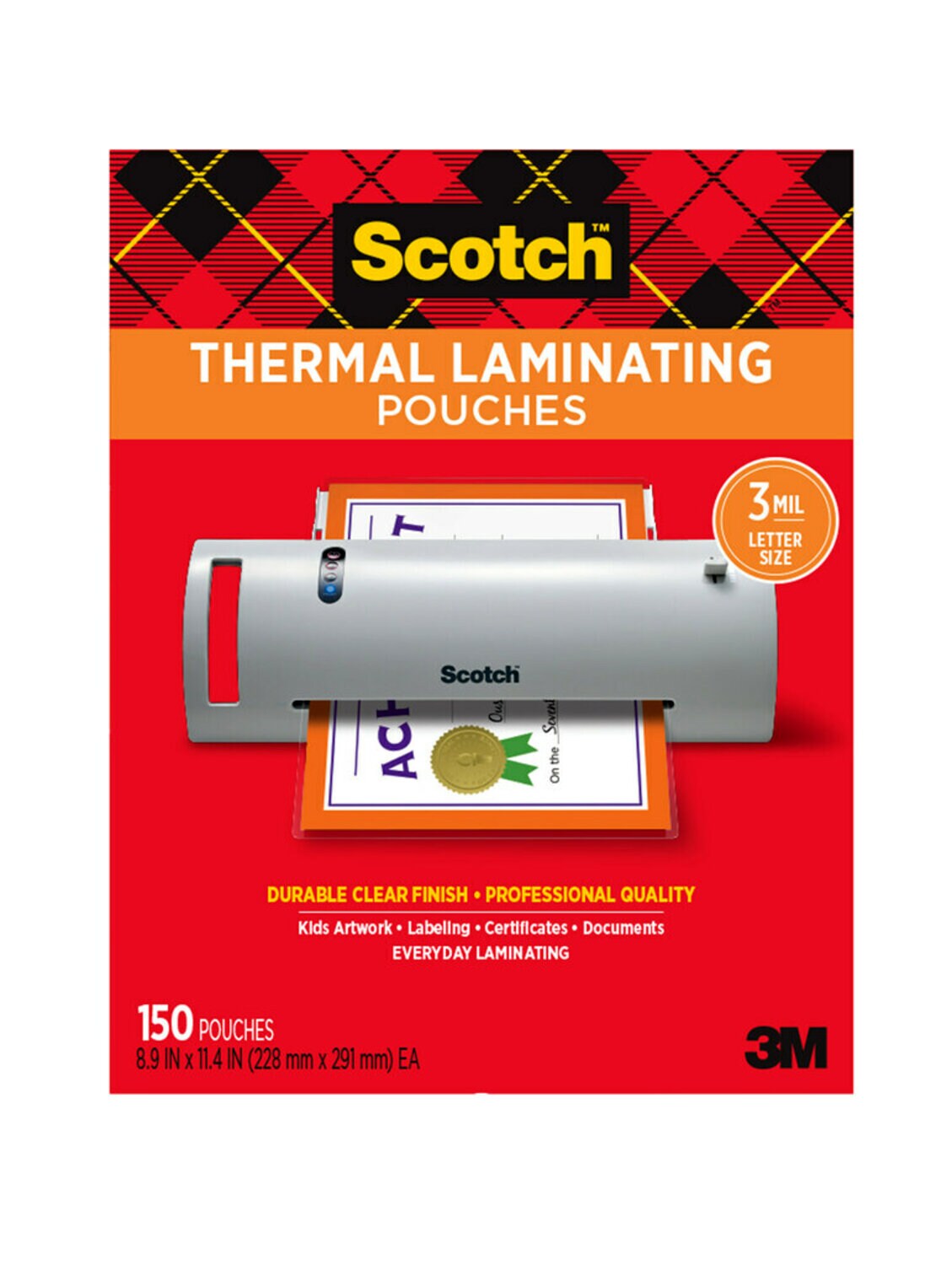 7100231158 - Scotch Thermal Pouches TP3854-150, 8.9 in x 11.4 in (228 mm x 291 mm)