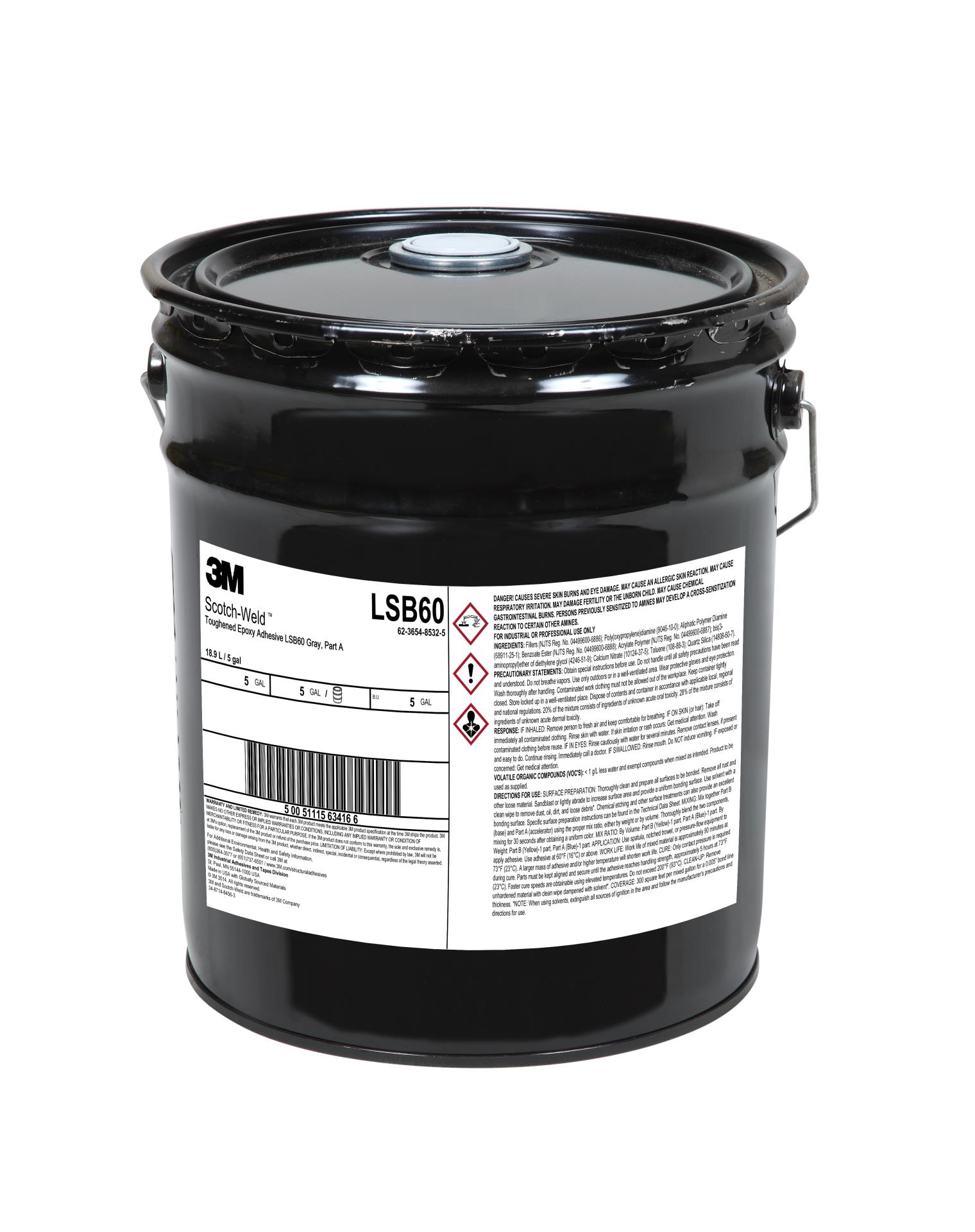 00051115634161 3M™ Scotch-Weld™ Toughened Epoxy Adhesive LSB60, Gray,  Part A, Gallon Drum (Pail) Aircraft products  two-part-structural-adhesives 6298056