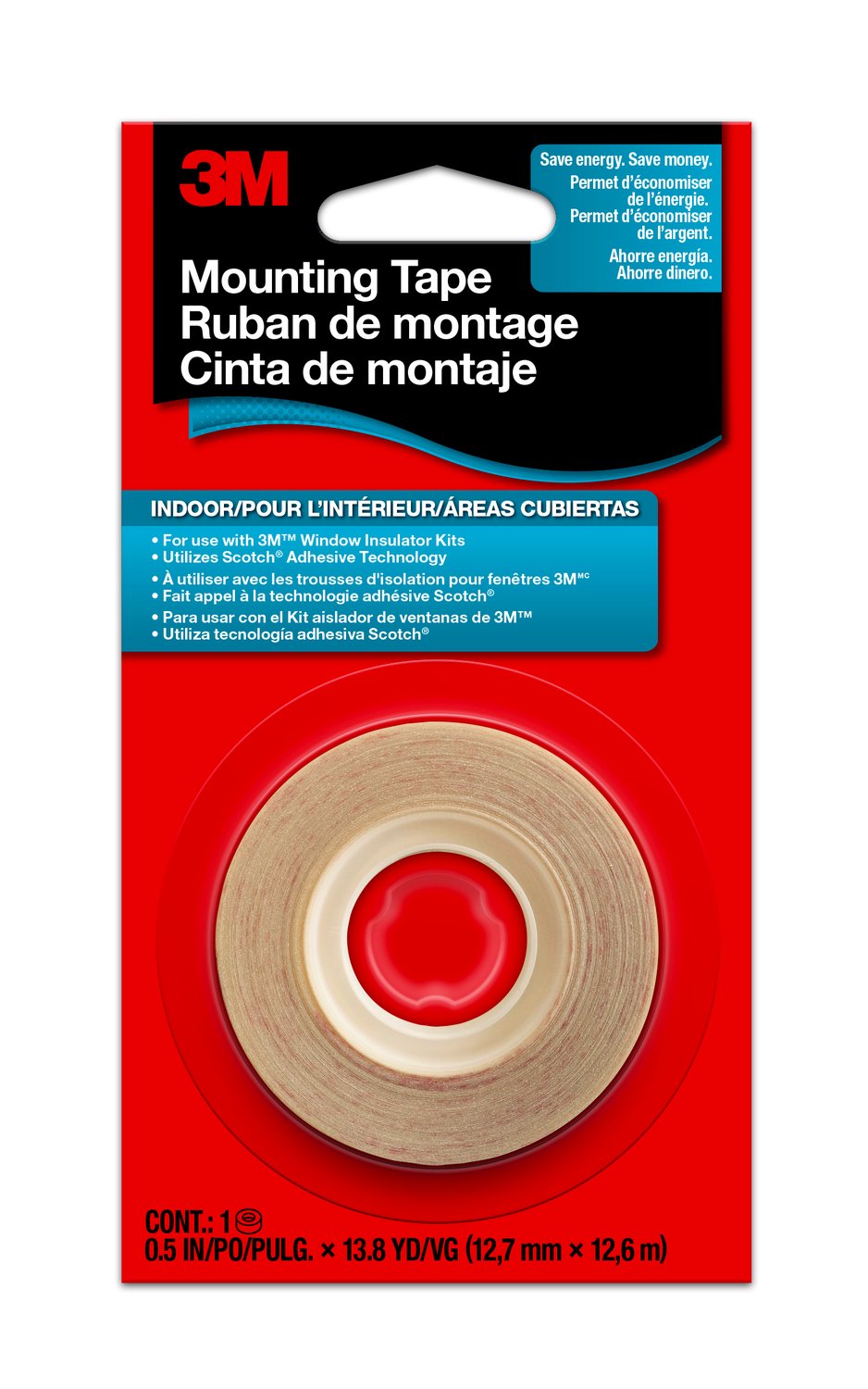 7100075752 - 3M Indoor Window Film Mounting Tape 2145C, 1/2 in. x 13.8 yd., Clear, 1
Roll/Pack