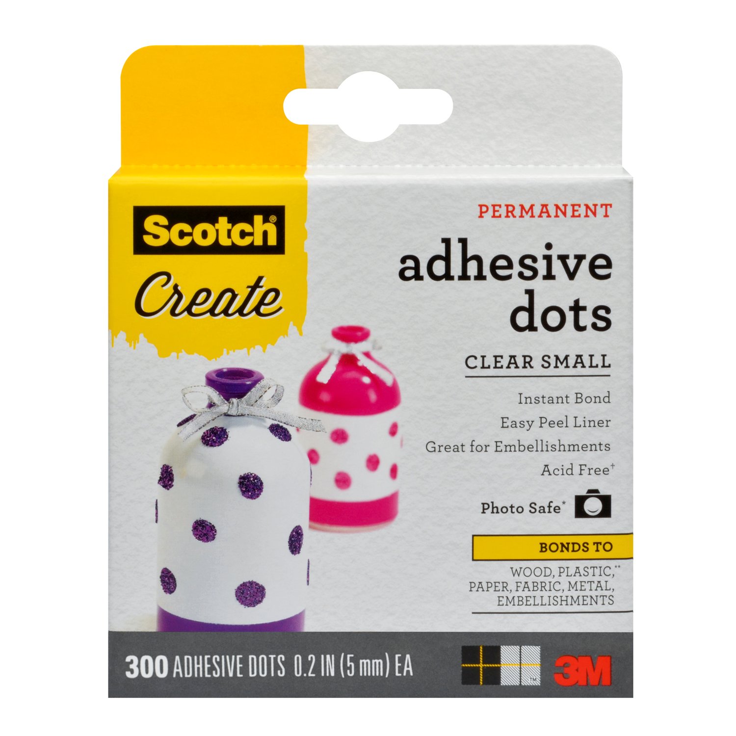 7010371514 - Scotch Adhesive Dots 010-300S-CFT, Clear