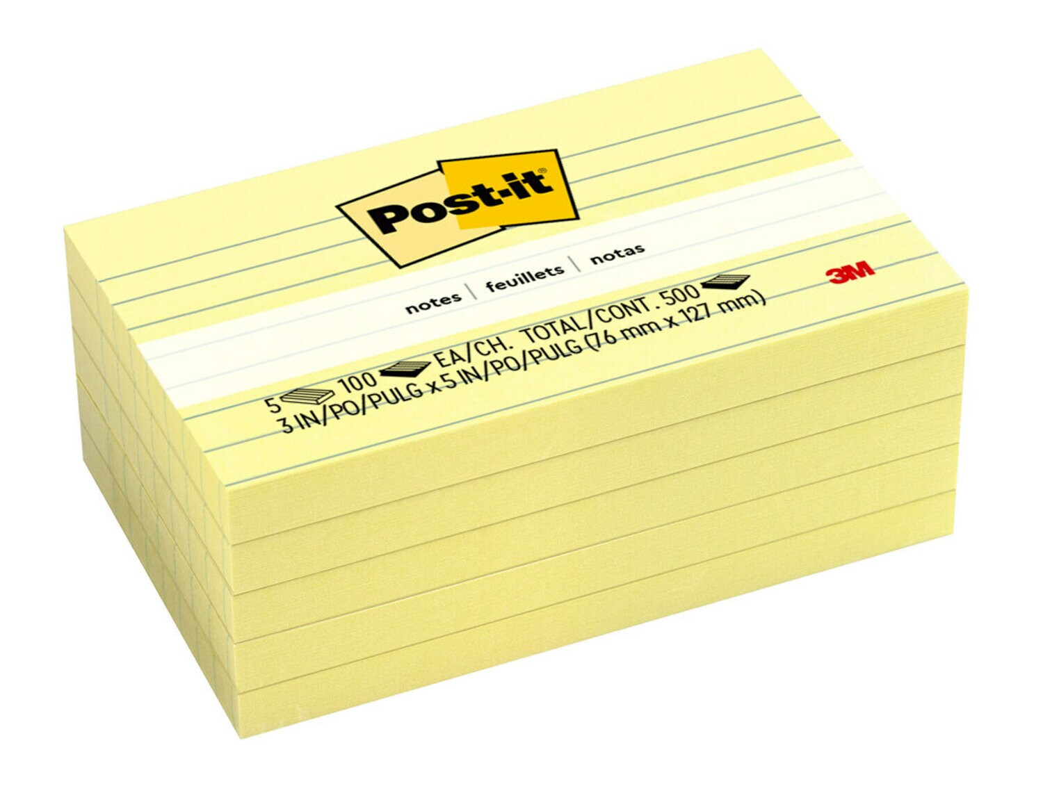 7100243061 - Post-it Notes 635-5PKSS, 3 in x 5 in (76 mm x 127 mm)