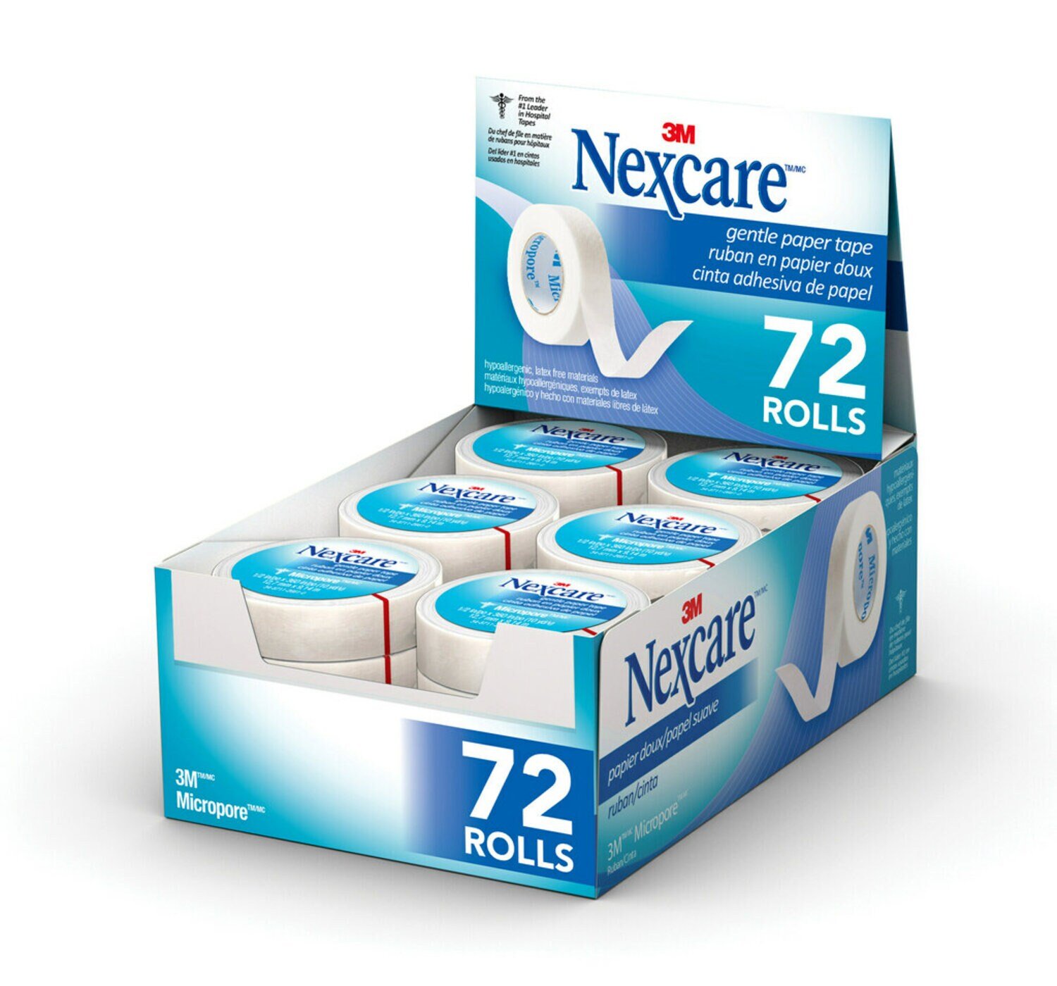 7000052483 - Nexcare Micropore Paper First Aid Tape, 530-P1/2, 1/2 in x 10 yds,
Wrapped