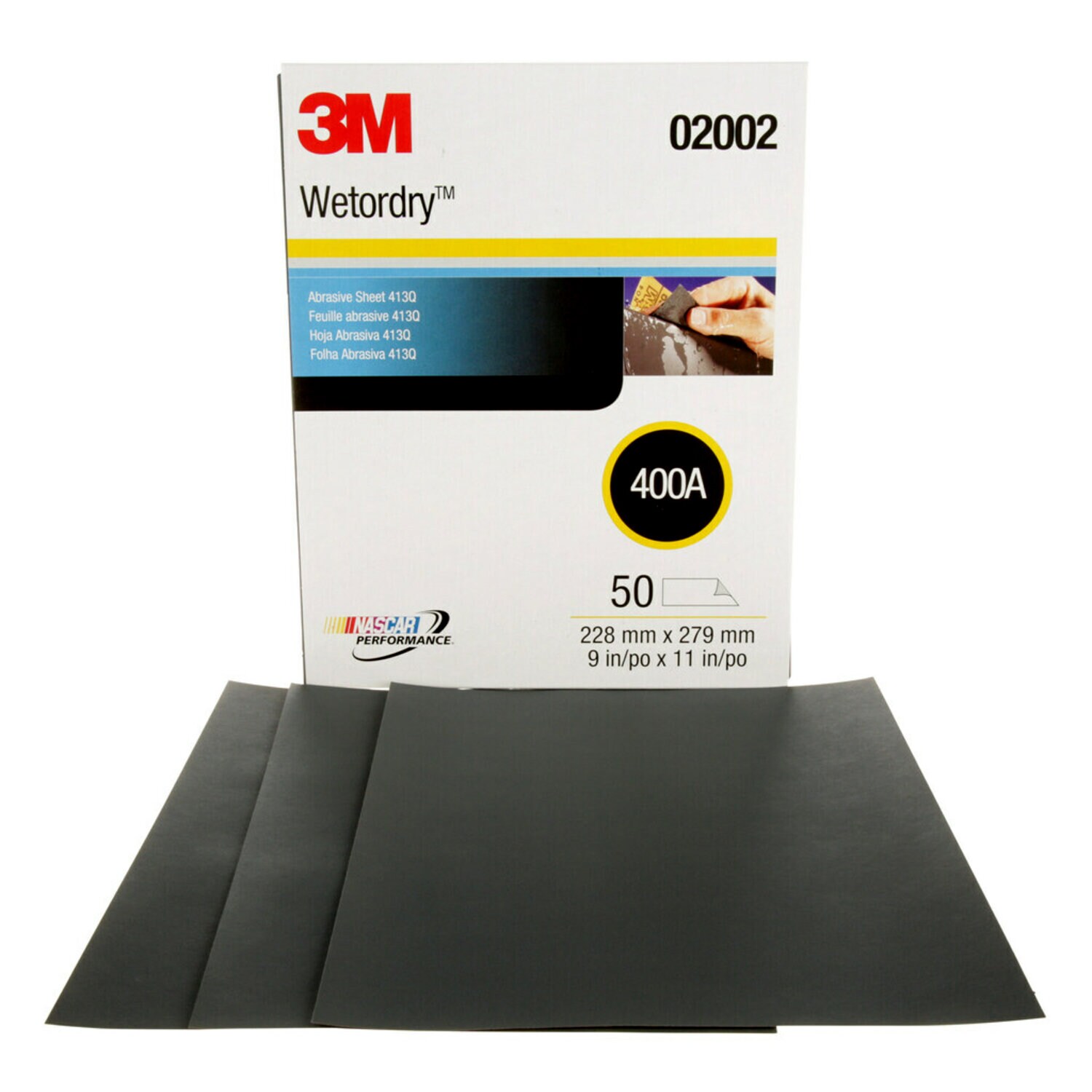 7000000318 - 3M Wetordry Abrasive Sheet 413Q, 02002, 400, 9 in x 11 in, 50 sheets
per carton, 5 cartons per case