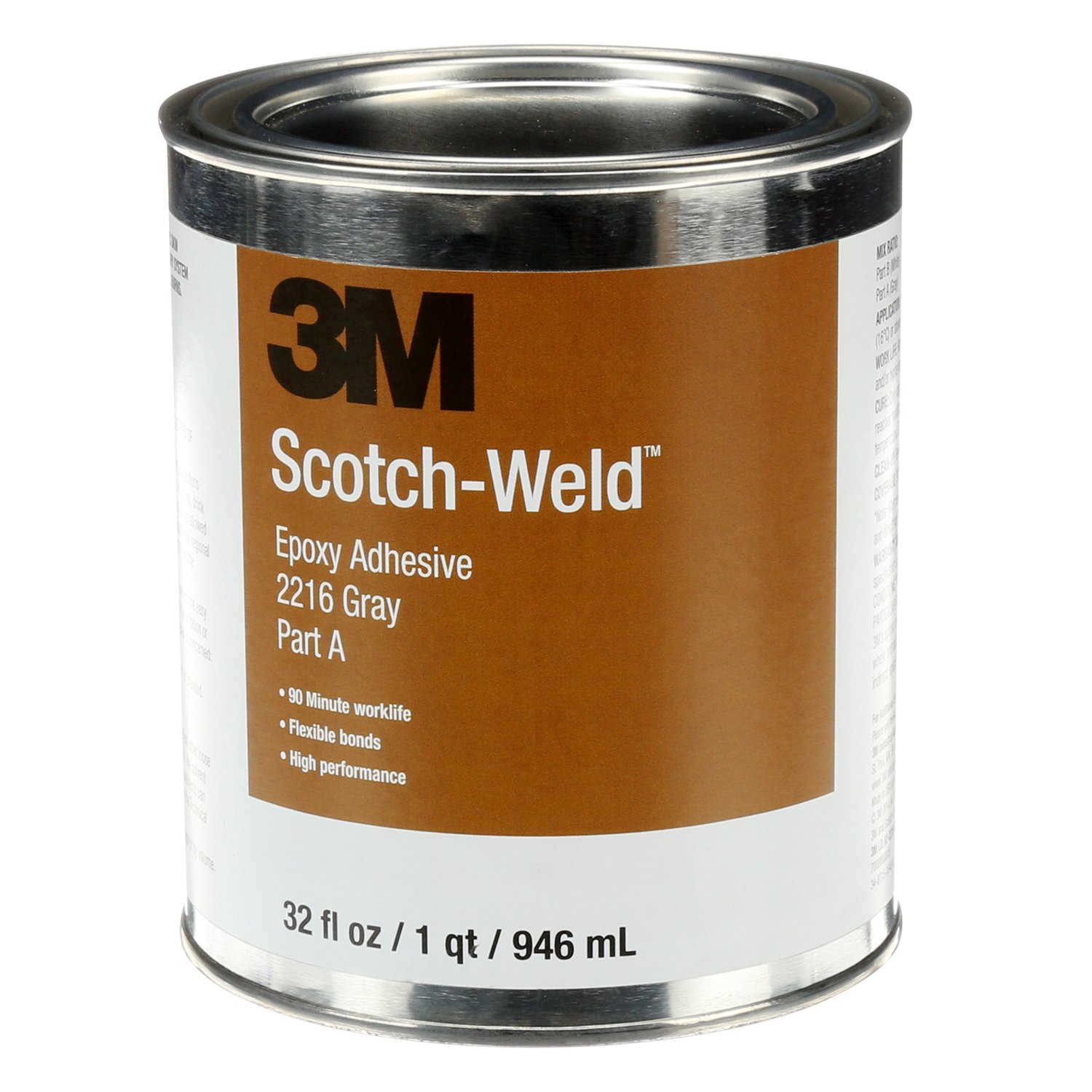 7000000815 - 3M Scotch-Weld Epoxy Adhesive 2216, Gray, Part B/A, 1 Quart, 6
Kits/Case