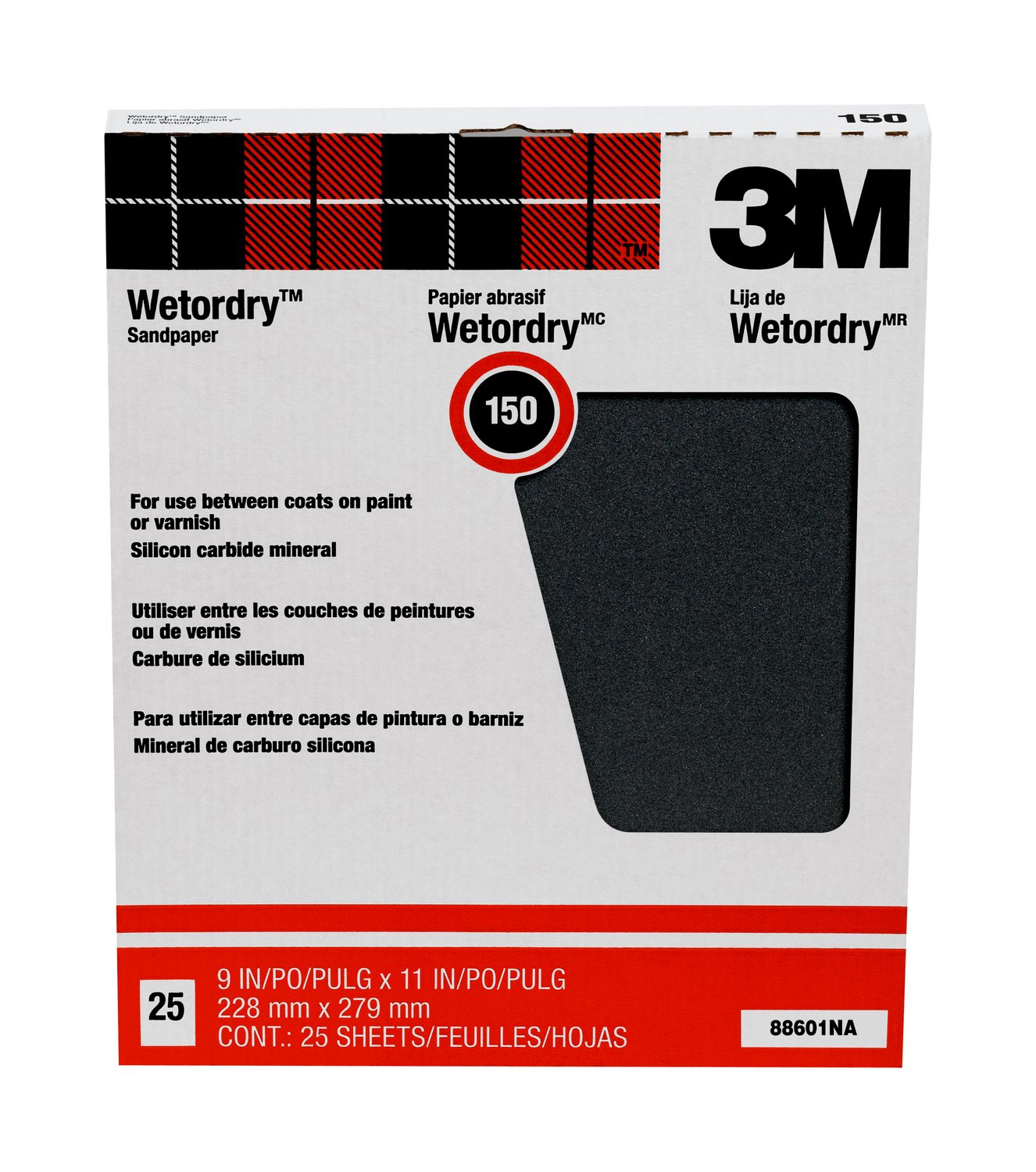 7100079085 - 3M Pro-Pak Wetordry Sandpaper 88601NA, 9 in x 11 in (22.8 cm x 27.9
cm)