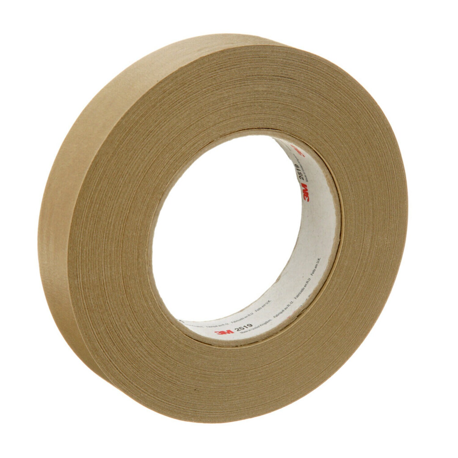 7100243538 - 3M High Performance Flatback Tape 2519, Tan, 24 mm x 55 m, 36 Roll/Case