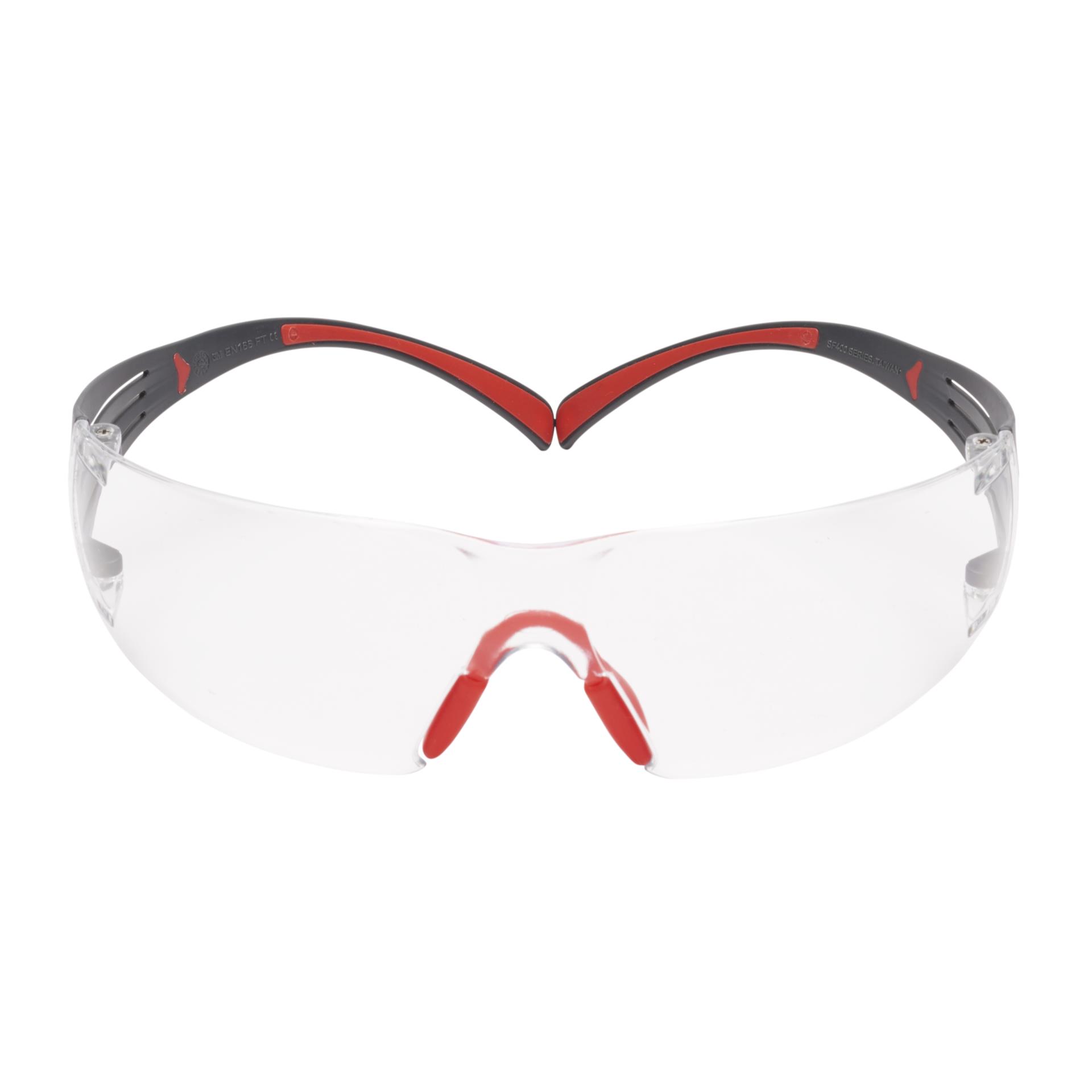 50051131277156 3M™ SecureFit™ Safety Glasses SF401SGAF-RED, Red/Gray, Clear  Scotchgard™ Anti-fog Lens, 20 EA/Case Aircraft products safety-glasses  9336848