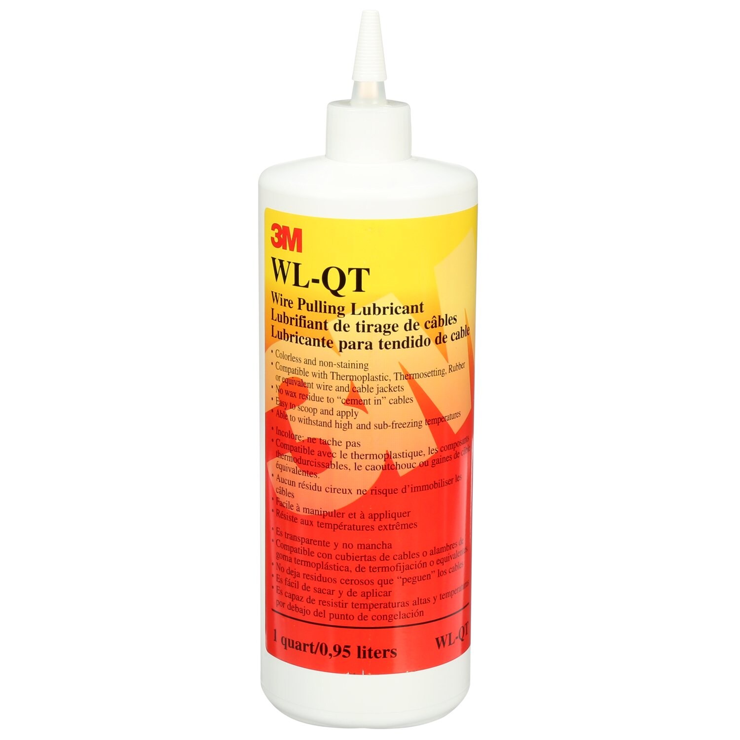 7000058273 - 3M Wire Pulling Lubricant Gel WL-QT, One Quart, excellent lubricant for pulling a wide variety of cables types