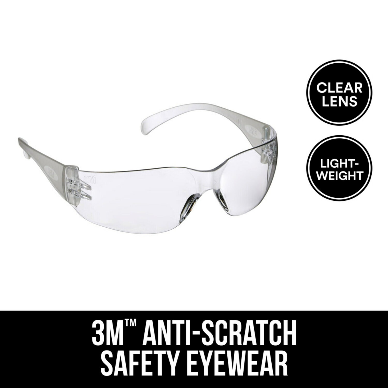 7100164130 - 3M Safety Eyewear Anti-Scratch, 90953H1-DC-20, Clear, Clear Lens,
20/case