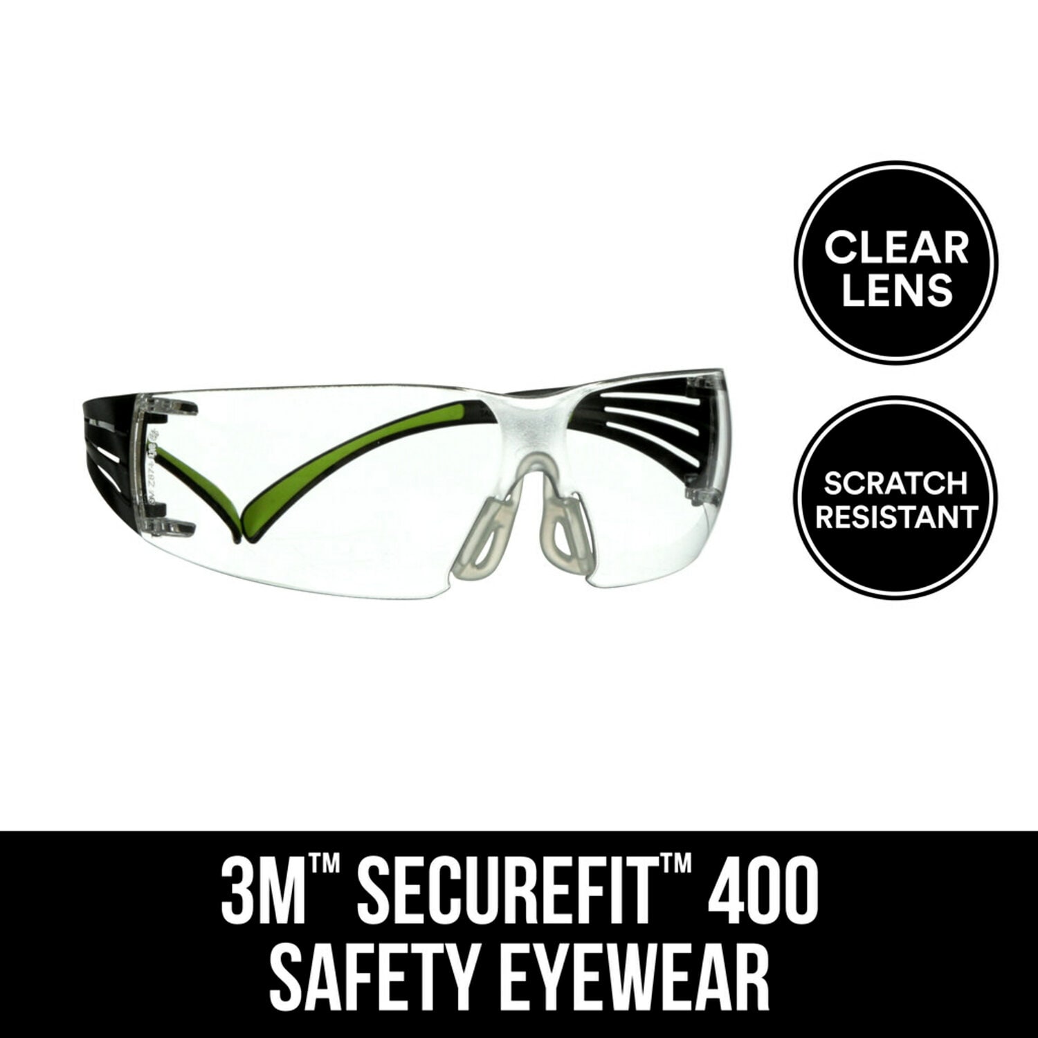 7100243523 - 3M SecureFit 400 Eye Protection SF400C-WV-6-PS Clear Anti-Fog, 6ea/cs
