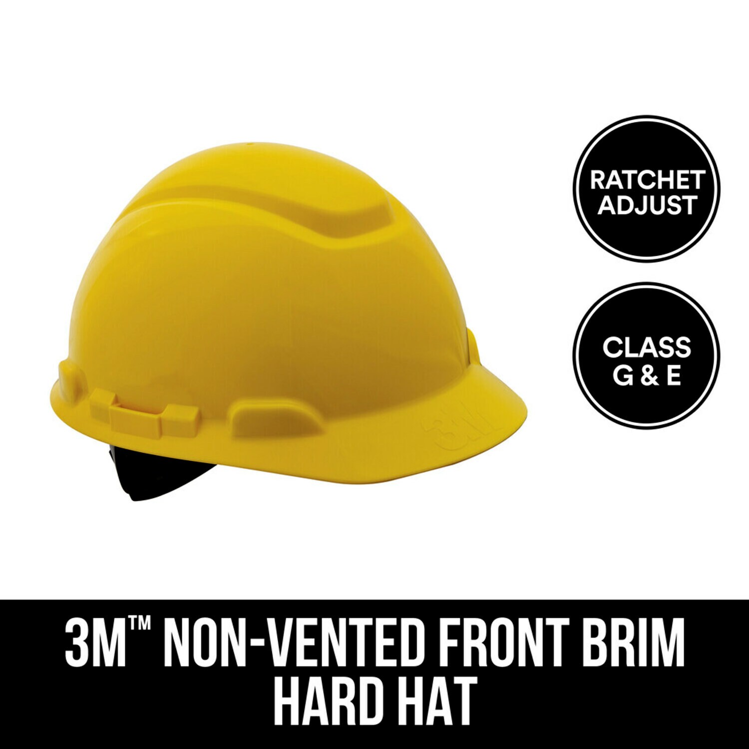 7100119478 - 3M Non-Vented Hard Hat with Ratchet Adjustment, CHH-R-Y6-PS, 6/case