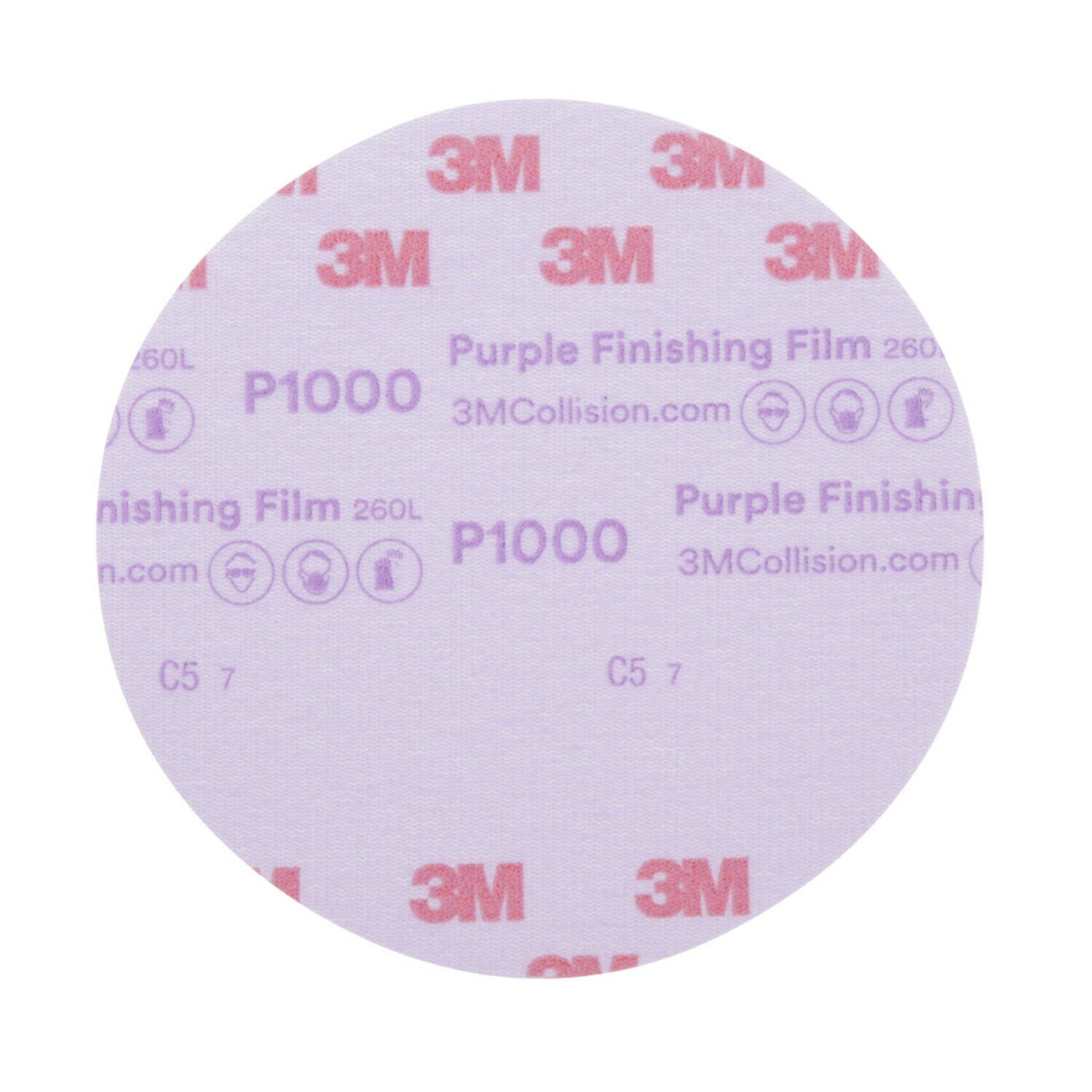 7100122791 - 3M Hookit Purple Finishing Film Abrasive Disc 260L, 30669, 6 in,
P1000, 50 discs per carton, 4 cartons per case