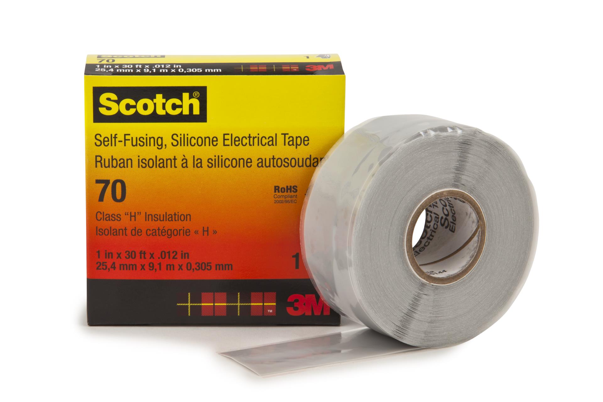 25mm x 3m Black Self-Fusing Silicone Compression Tape Rated to 8000v 
