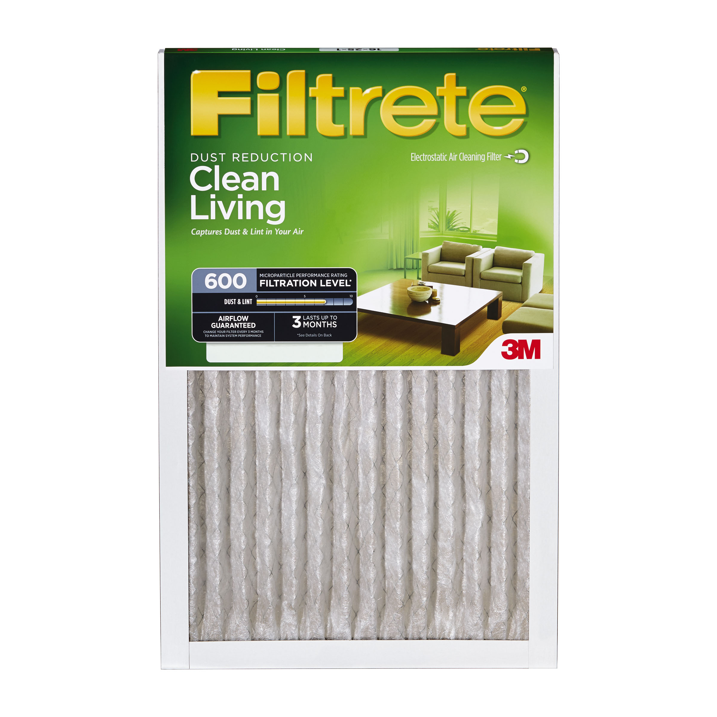 20 x 30 x 1-126606 x6 BOX OF 6 Filtrete Clean Living Basic Dust Filter MPR 300 