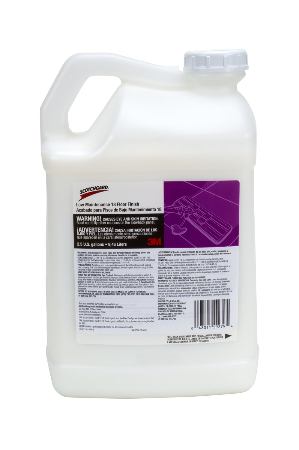 7100059228 - 3M Scotchgard Low Maintenance Floor Finish 18, 2.5 Gallon, 2/Case