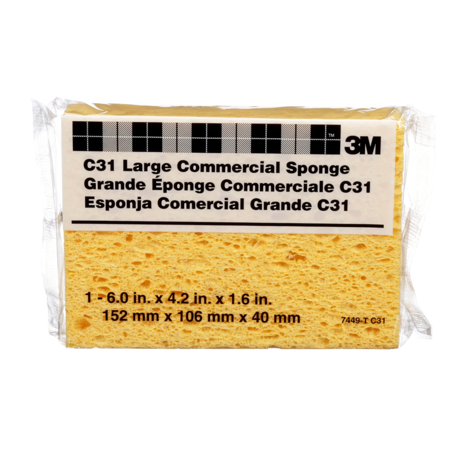 SMALL YELLOW CELLULOSE SPONGE INDIVIDUALLY WRAPPED 24/CS