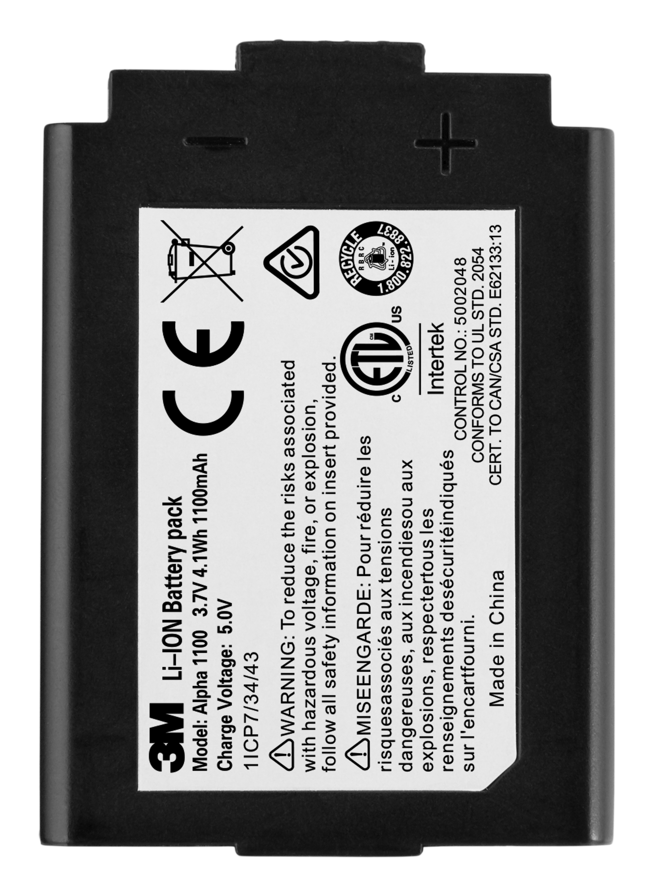 00051125002790 3M™ Rechargeable Li-Ion Battery Pack, Alpha1100, each/ case Aircraft products na 9387301
