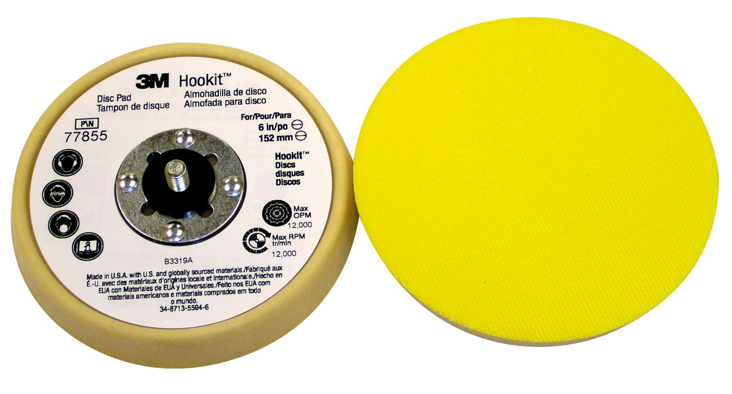 7100035324 - 3M Hookit Low Profile Finishing Disc Pad 77855, 5 in x 11/16 in
5/16-24 External, 10 ea/Case