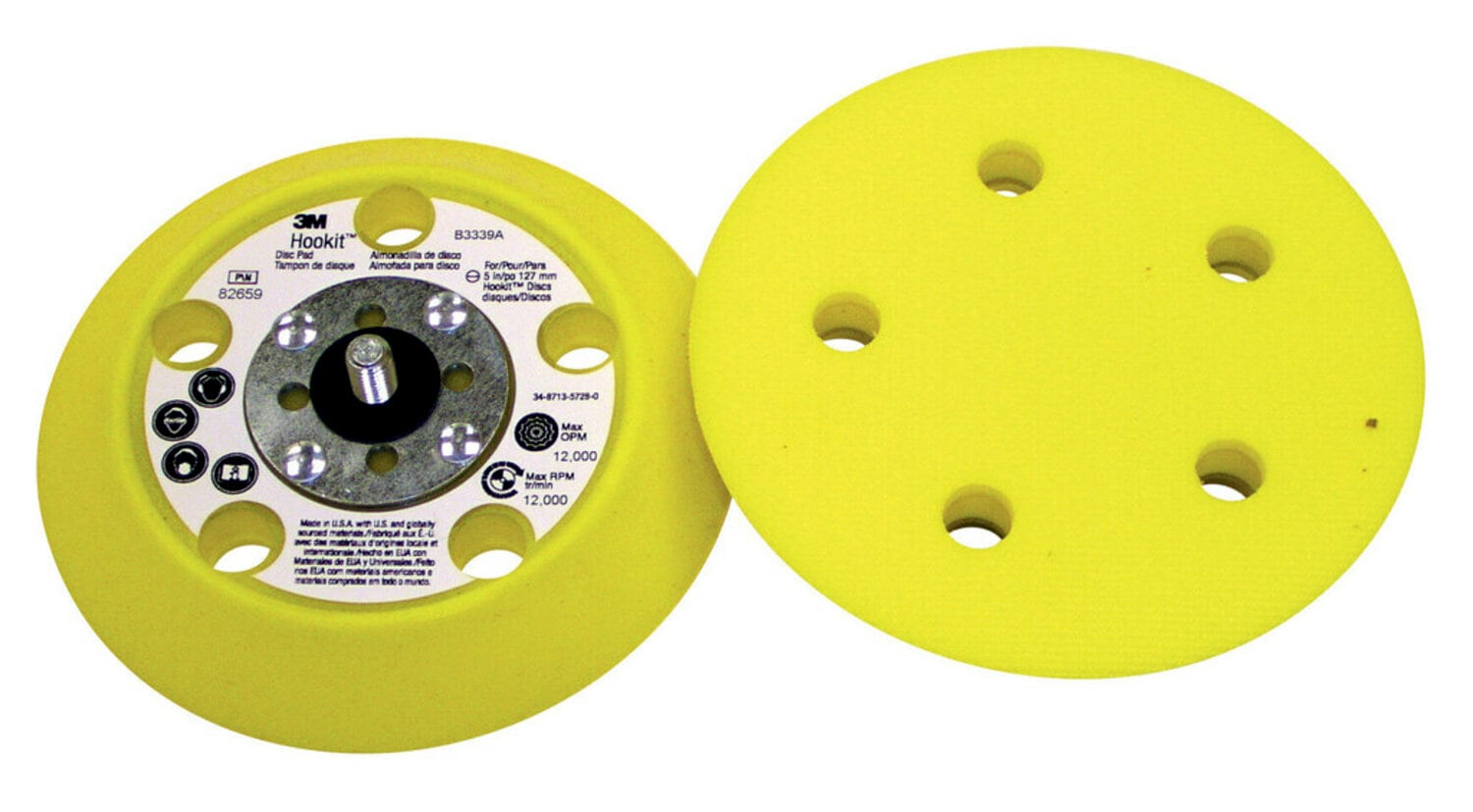 7100032506 - 3M Hookit D/F Disc Pad 82659, 5 in x 3/4 in 5/16-24 External 5 Holes,
10 ea/Case