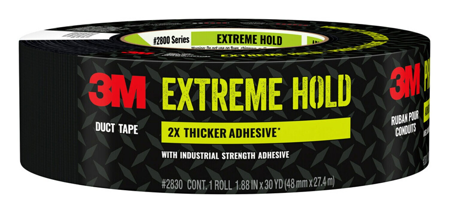 7100270207 - 3M Extreme Hold Duct Tape 2830-B, 1.88 in x 30 yd (48 mm x 27.4 m), 9 rolls/case