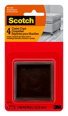 00638060272114 | Scotch Caster Cups 4/pk pads--sliders 9422612 Brown Aircraft Hard | Square | 2-in products | SP902-NA
