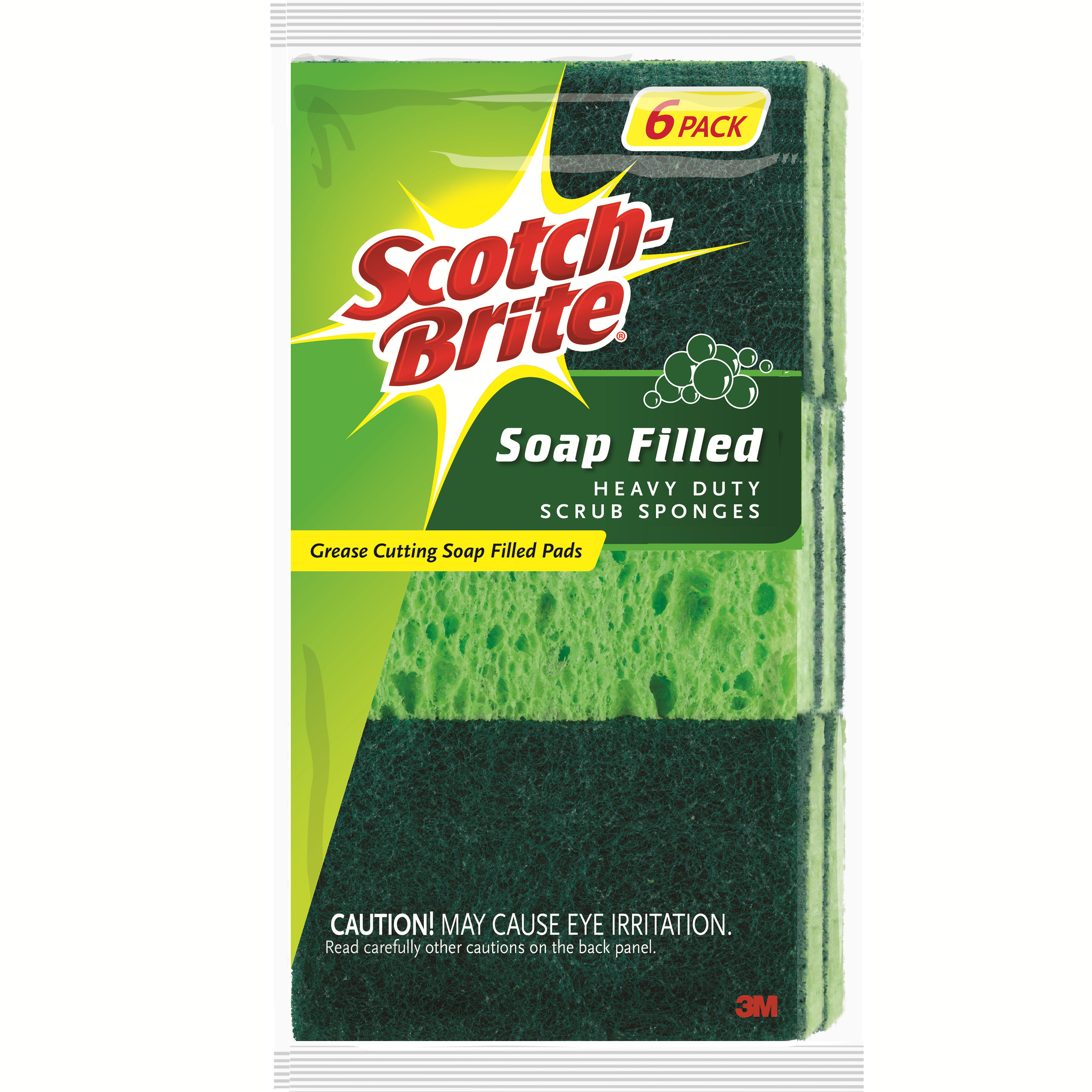 3M Scotch Brite Soap Filled Heavy Duty Scrub Sponges 300-V 24 Pack