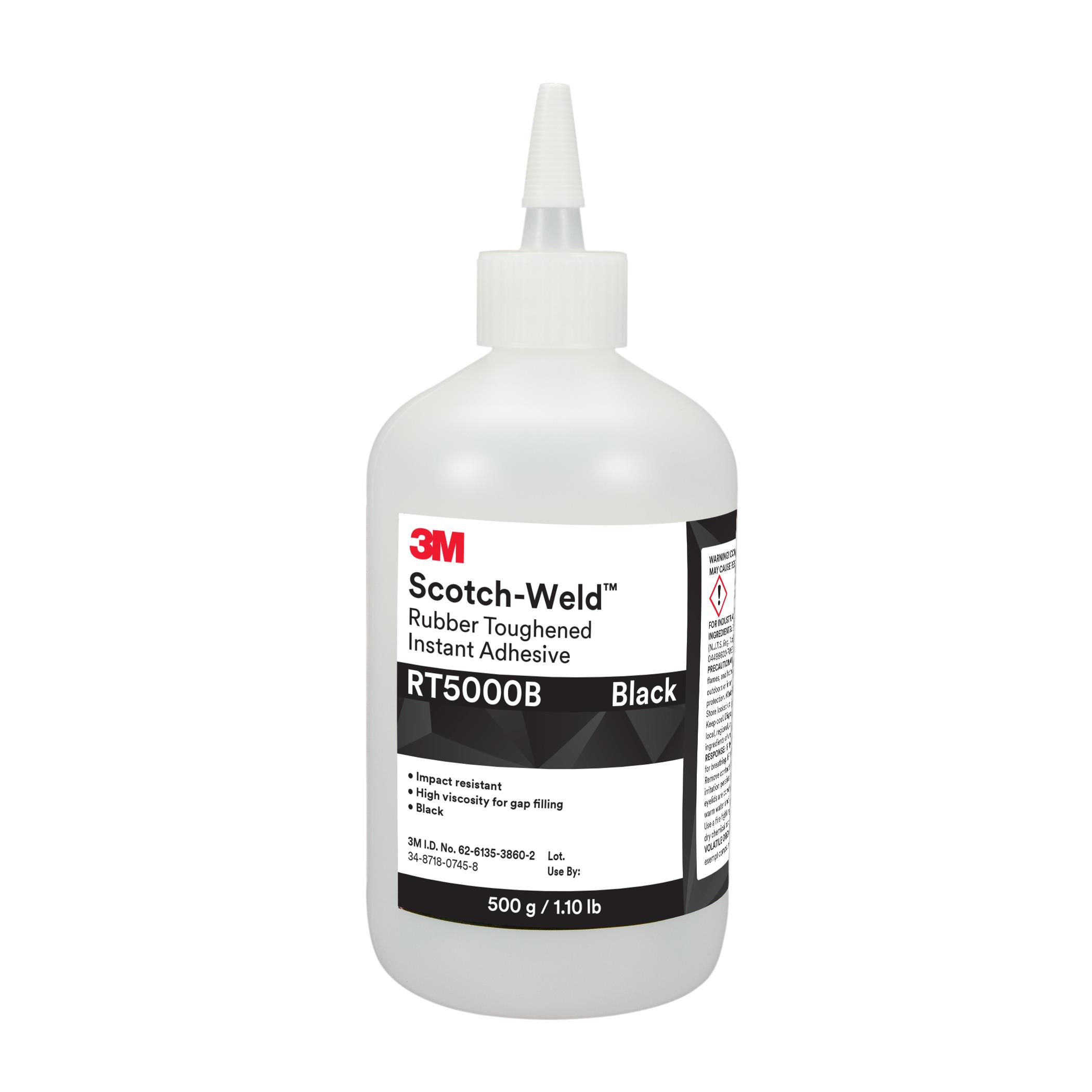 00051115252006 3M™ Scotch-Weld™ Rubber Toughened Instant Adhesive  RT5000B, Black, 500 Gram Bottle, 1/case Aircraft products  instant-adhesives 9382468