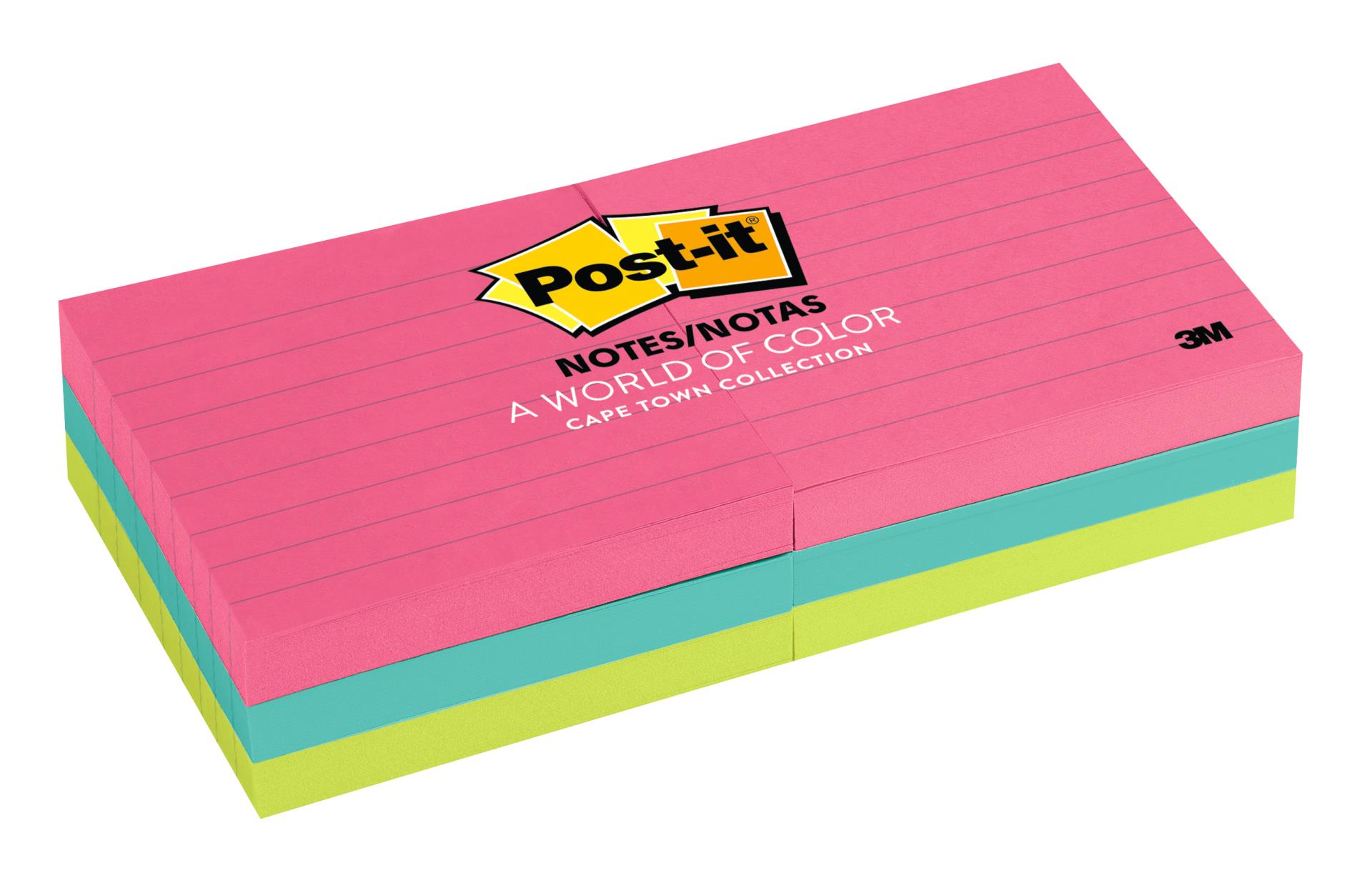 00021200596742 Post-it® Notes 630-6AN, in x in (76 mm x 76 mm) Cape  Town Collection, Lined, Pads/Pack Aircraft products  notes--note-dispensers 9381853