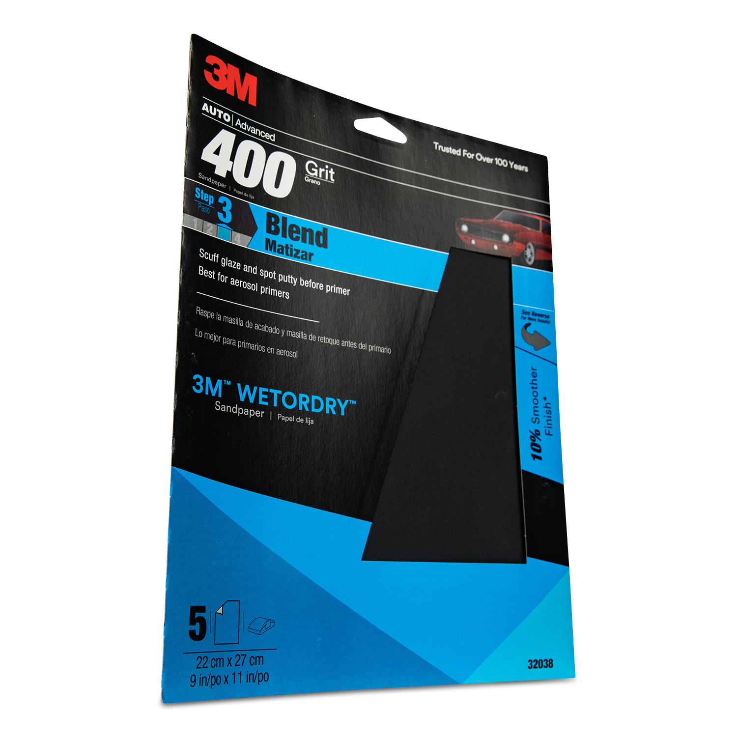 -02004  hs 5 NEW Sheets of 3M Wetordry Tri-M-ite 320A 9" x 11"