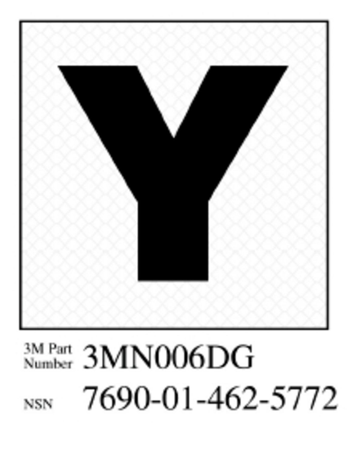 7010317672 - 3M Diamond Grade Damage Control Sign 3MN006DG, "Yoke", 2 in x 2 in, 10/Package