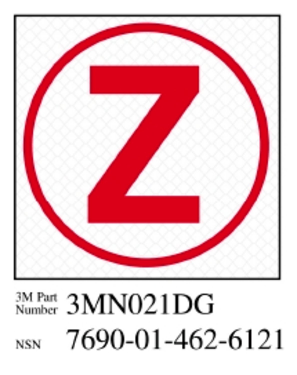 7010317674 - 3M Diamond Grade Damage Control Sign 3MN021DG, "Cir Zebra", 2 in x 2
in, 10/Package