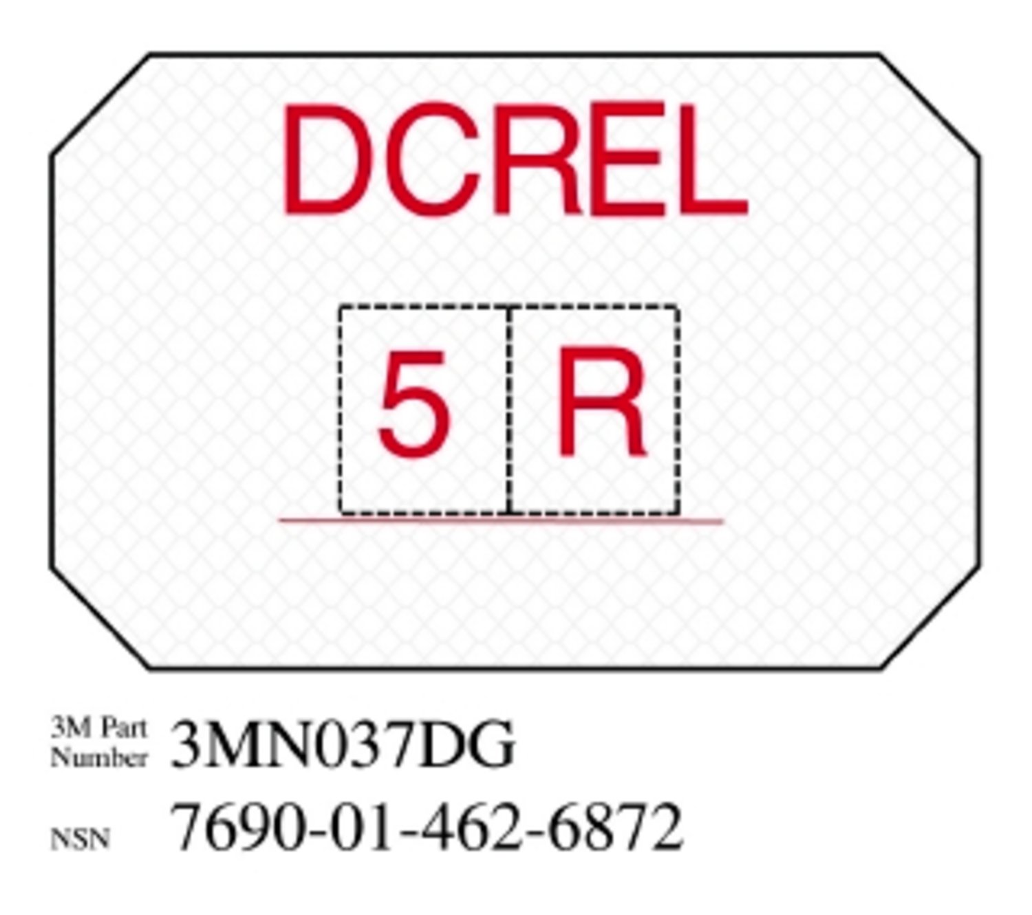 7010343533 - 3M Diamond Grade Damage Control Sign 3MN037DG, "DCREL", 8 in x 12 in,
10/Package