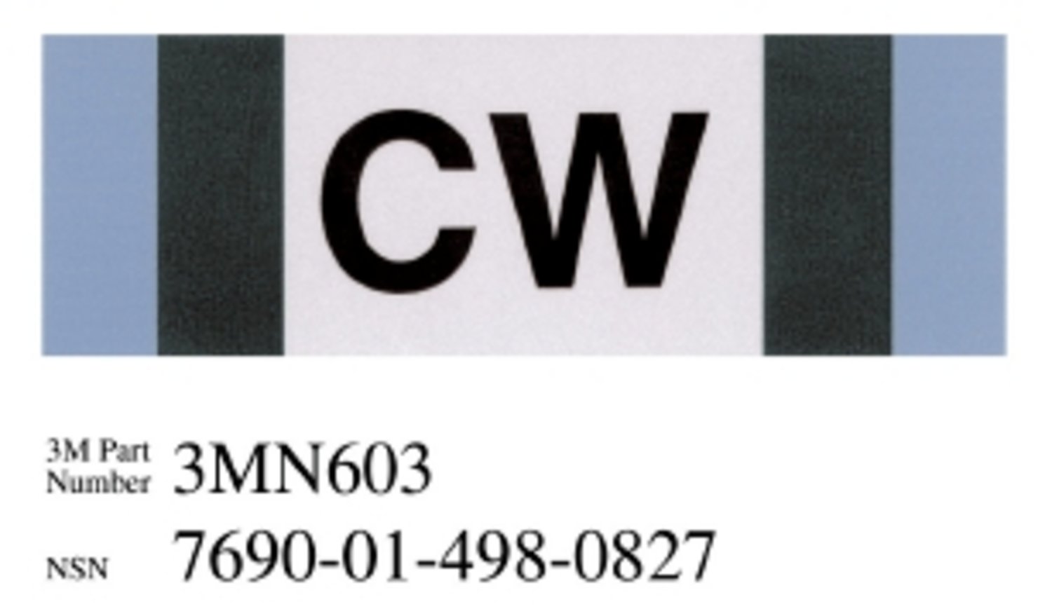 7010390038 - 3M Diamond Grade Damage Control Pipe Sign 3MN603DG, "CW", 6 in x 2 in,
50/Package