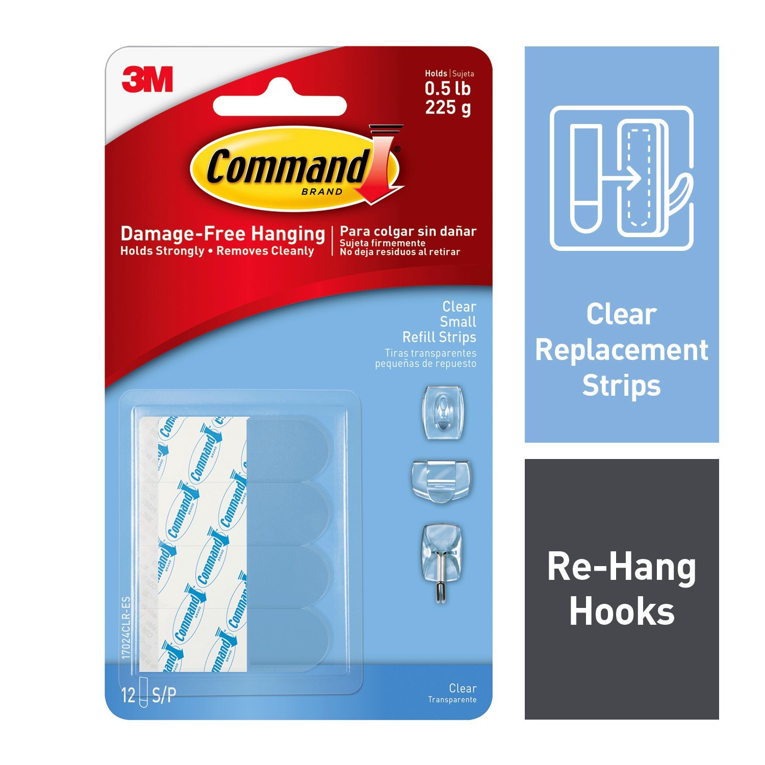 7100067625 - Command Clear Small Refill Strips 17024CLR-ES