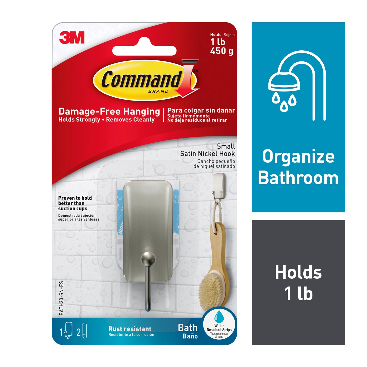 Command® Adjustables™ Repositionable 1/2 lb Hooks