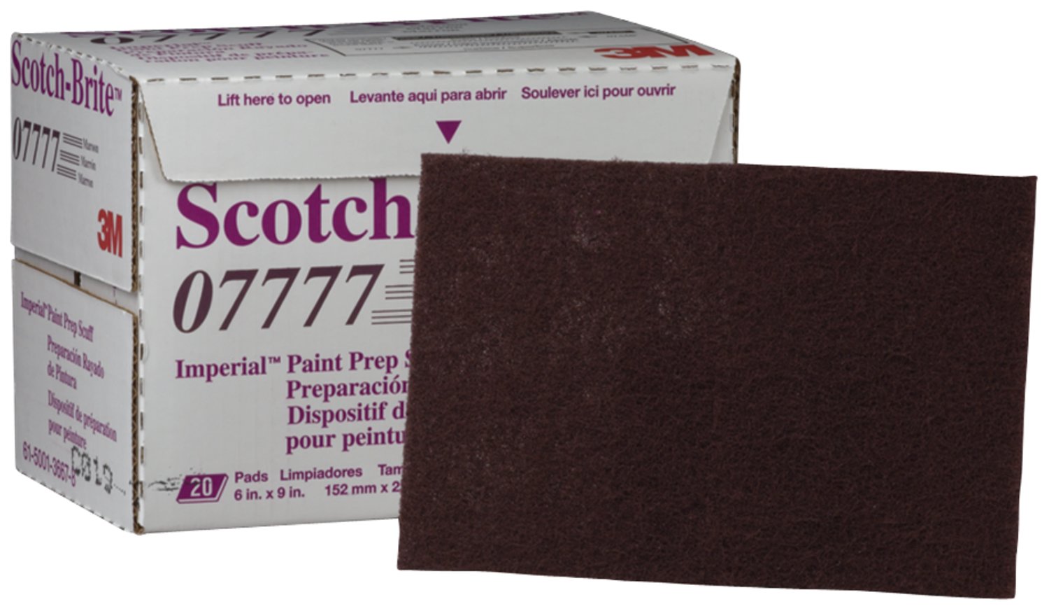 7000120941 - Scotch-Brite Paint Prep Scuff Hand Pad 07777 Maroon, 20 pads/Carton, 60
ea/Case