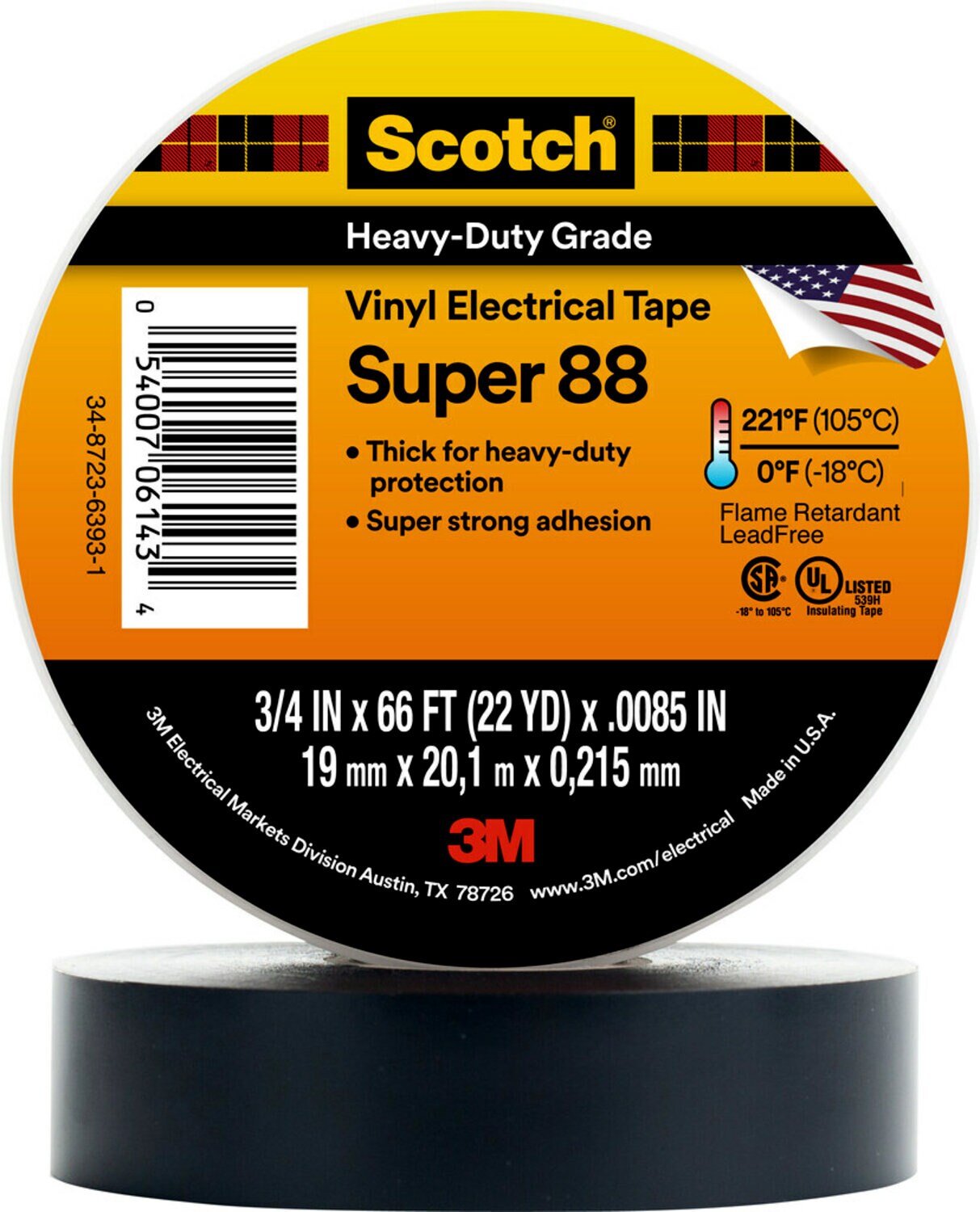 7100011786 - Scotch Vinyl Electrical Tape Super 88, Configurable