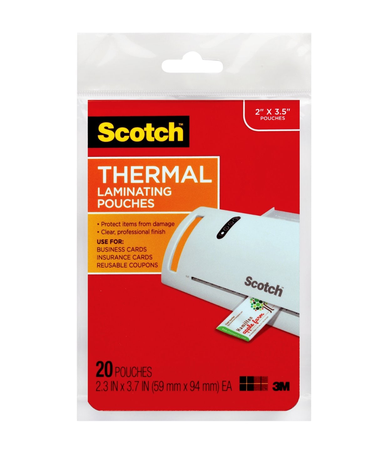 7010369851 - Scotch Thermal Pouches TP5851-20 Business Card 20 pack