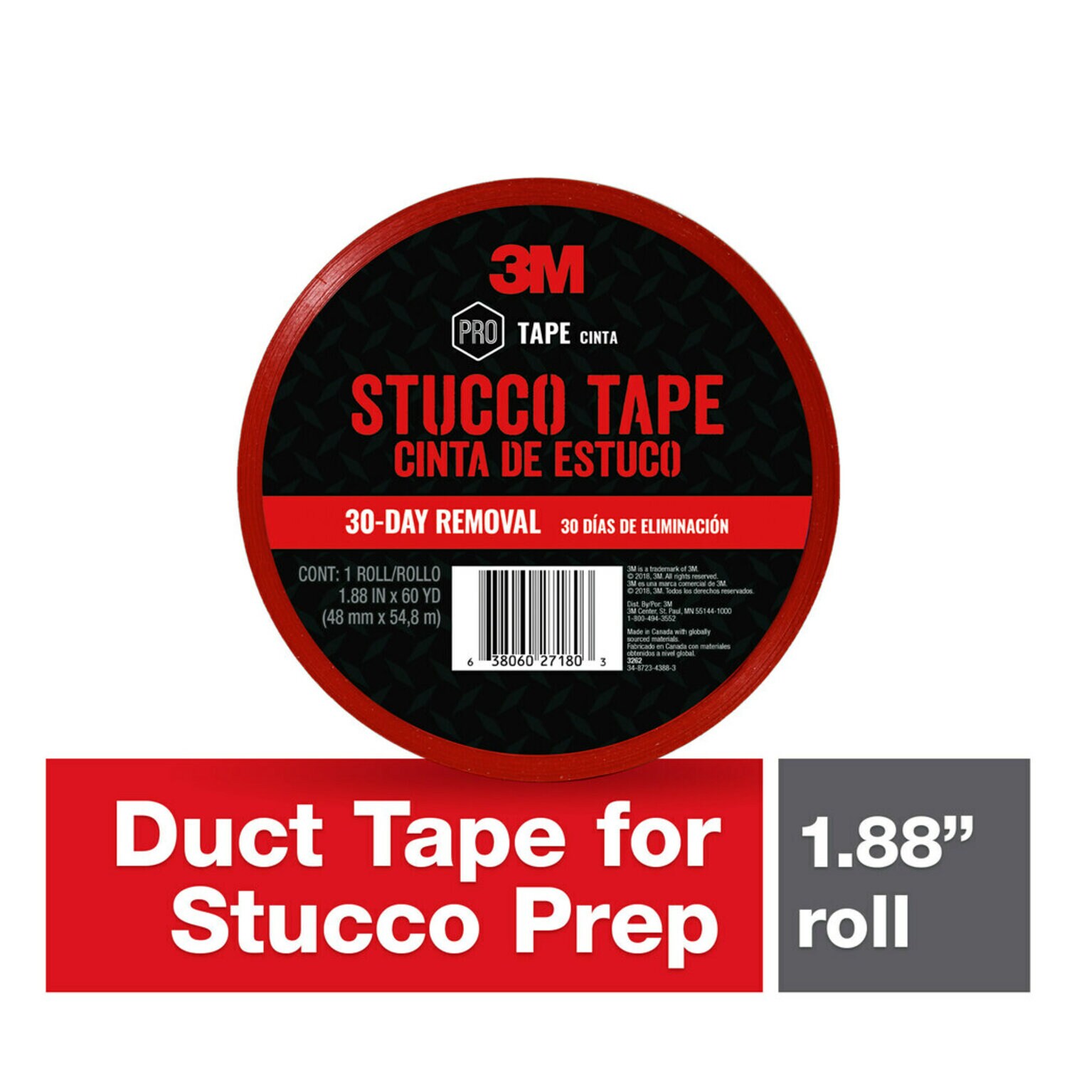 7010384961 - Scotch Stucco Tape 3260-A, 1.88 in x 60 yd (48 mm x 54.8 m) Stucco Tape
12 rls/cs