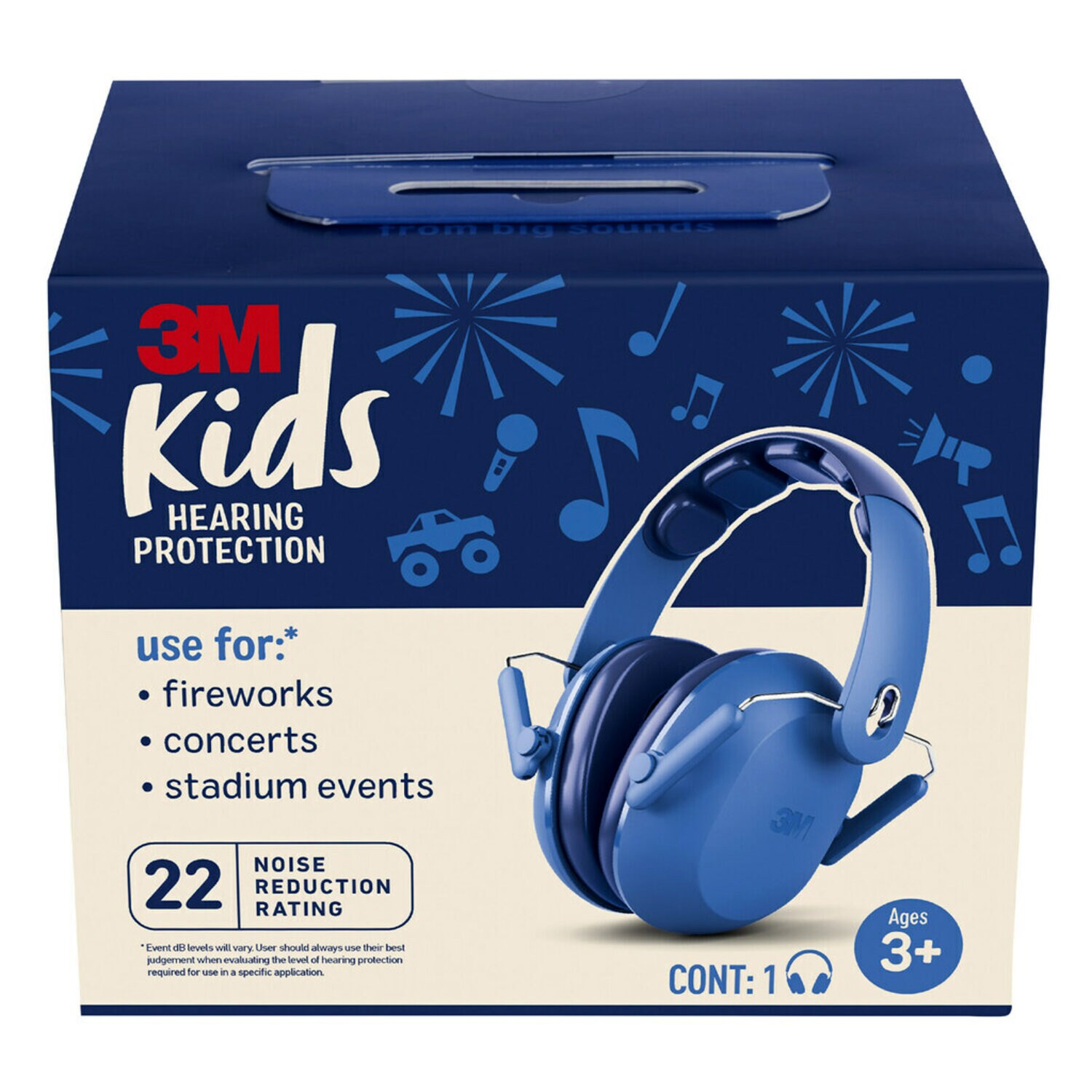 7100220548 - 3M Kids Hearing Protection PKIDSB-BLU, Blue, 4 ea/case