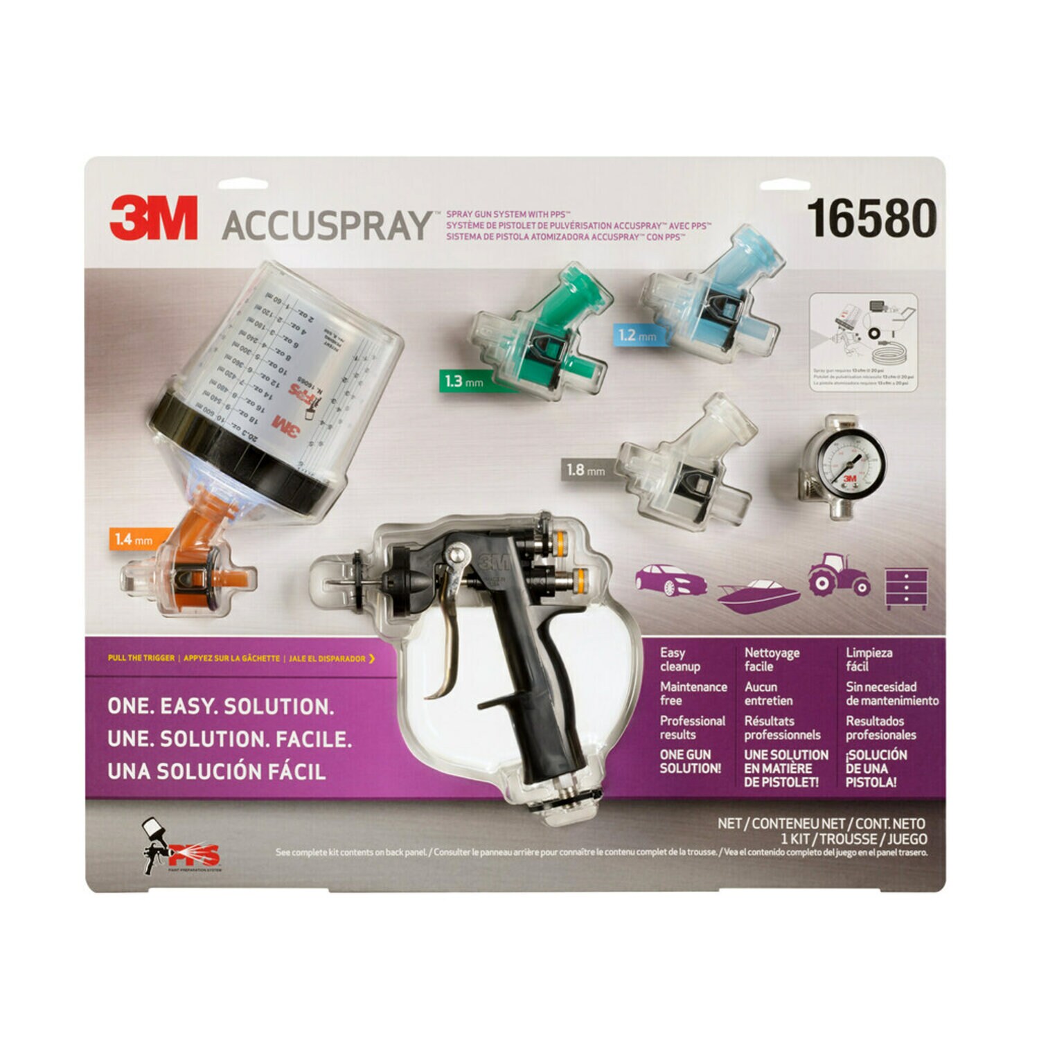 7100099202 - 3M Accuspray ONE Spray Gun System with Standard PPS, 16580, 4 per
case