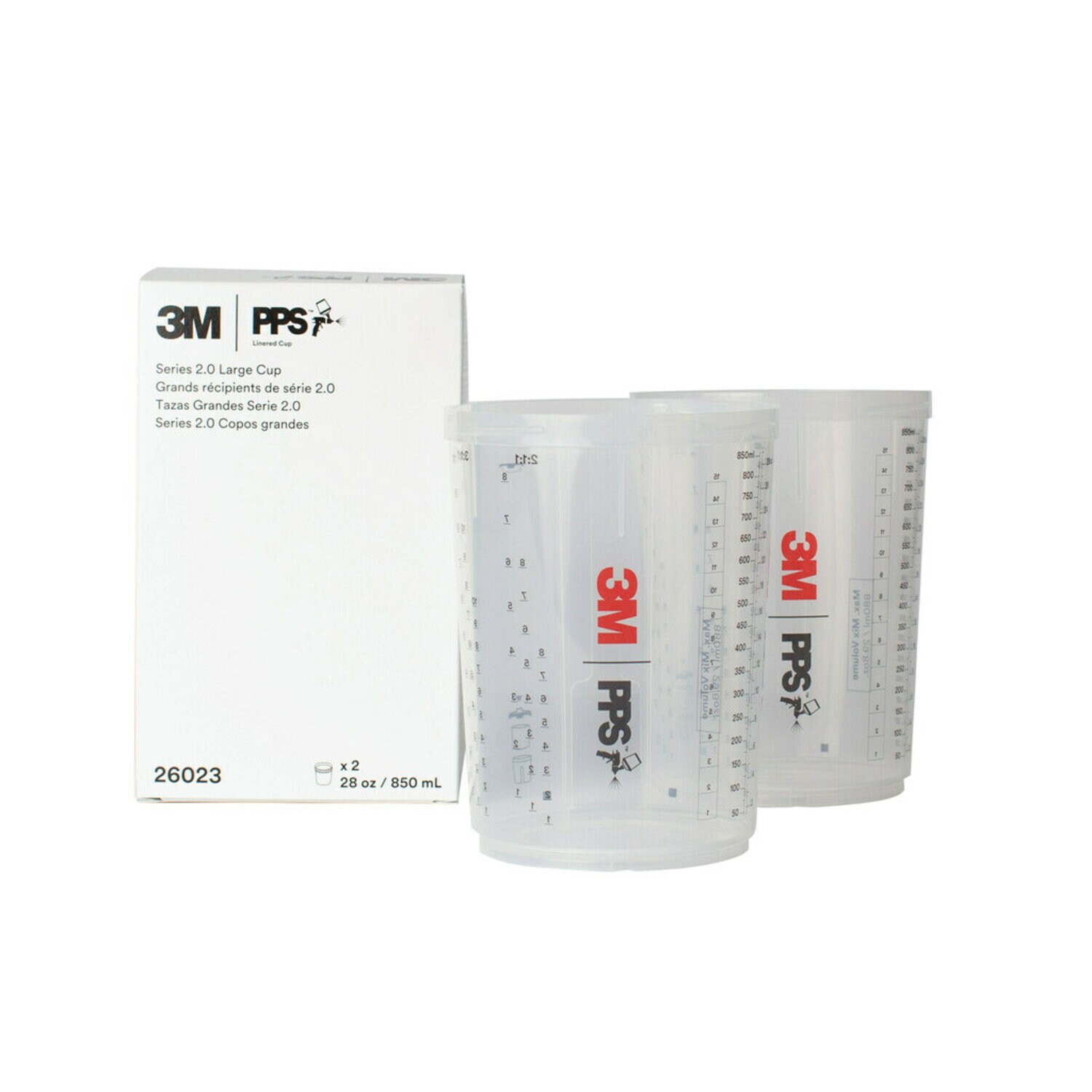 3M PPS Series 2.0 Cup 26023, Large (28 fl oz, 850 mL), 2 Cups/Carton, 4  Cartons/Case