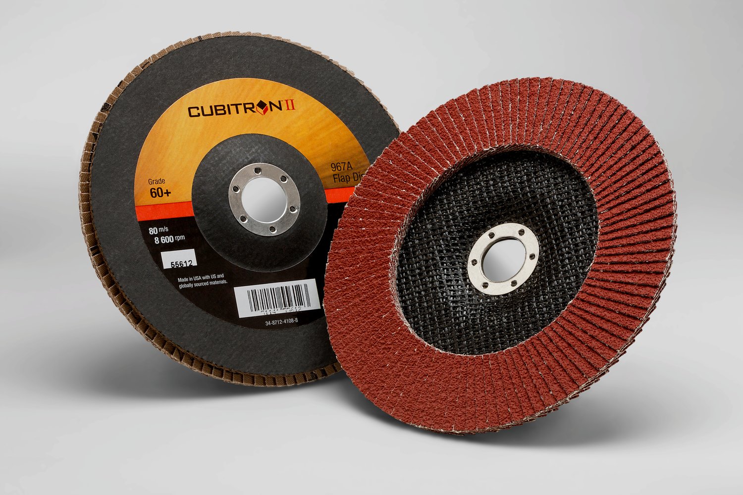 7000148185 - 3M Cubitron II Flap Disc 967A, 60+, T27, 7 in x 7/8 in, 5 ea/Case