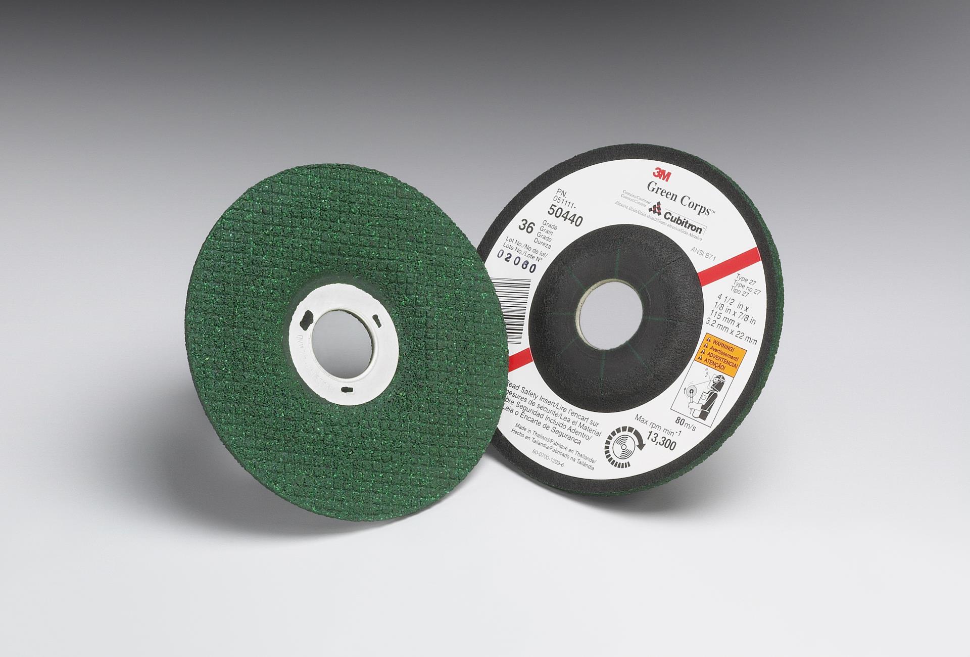 00051111504420 3M™ Green Corps™ Flexible Grinding Wheel, T27, 4-1/2 in x  1/8 in x 7/8 in, 46, 20 per inner, 40 per case Aircraft products tapes  6318338