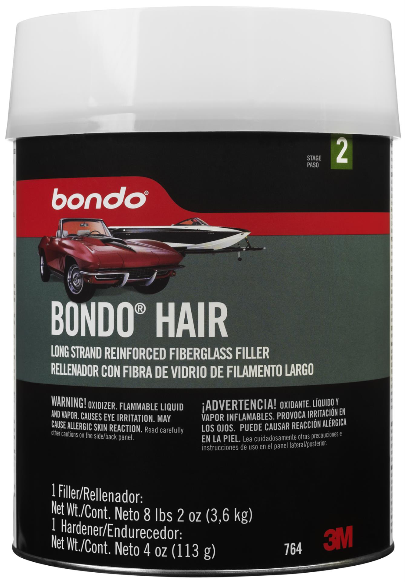 Bondo® Hair Long Strand Fiberglass Reinforced Filler 00764 Gallon (8lbs,  2oz) 2/case Aircraft 9336780